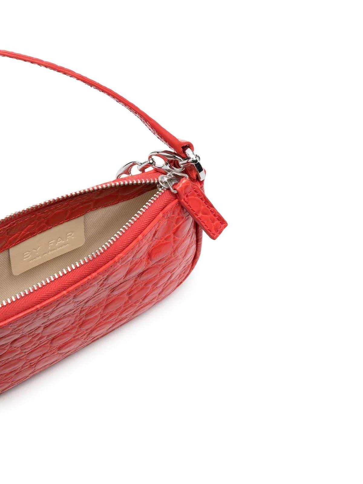 Mini Rachel Orange Circular Croco Embossed Leather - BY FAR