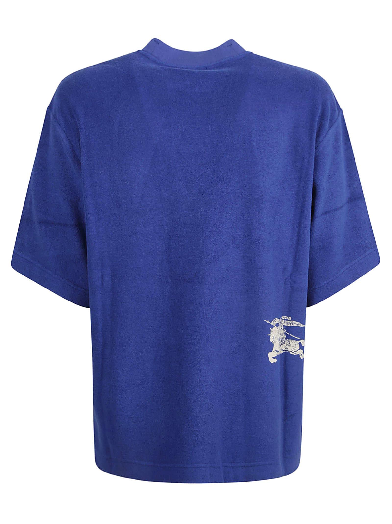 Burberry Round Neck T Shirt in Blue for Men Lyst