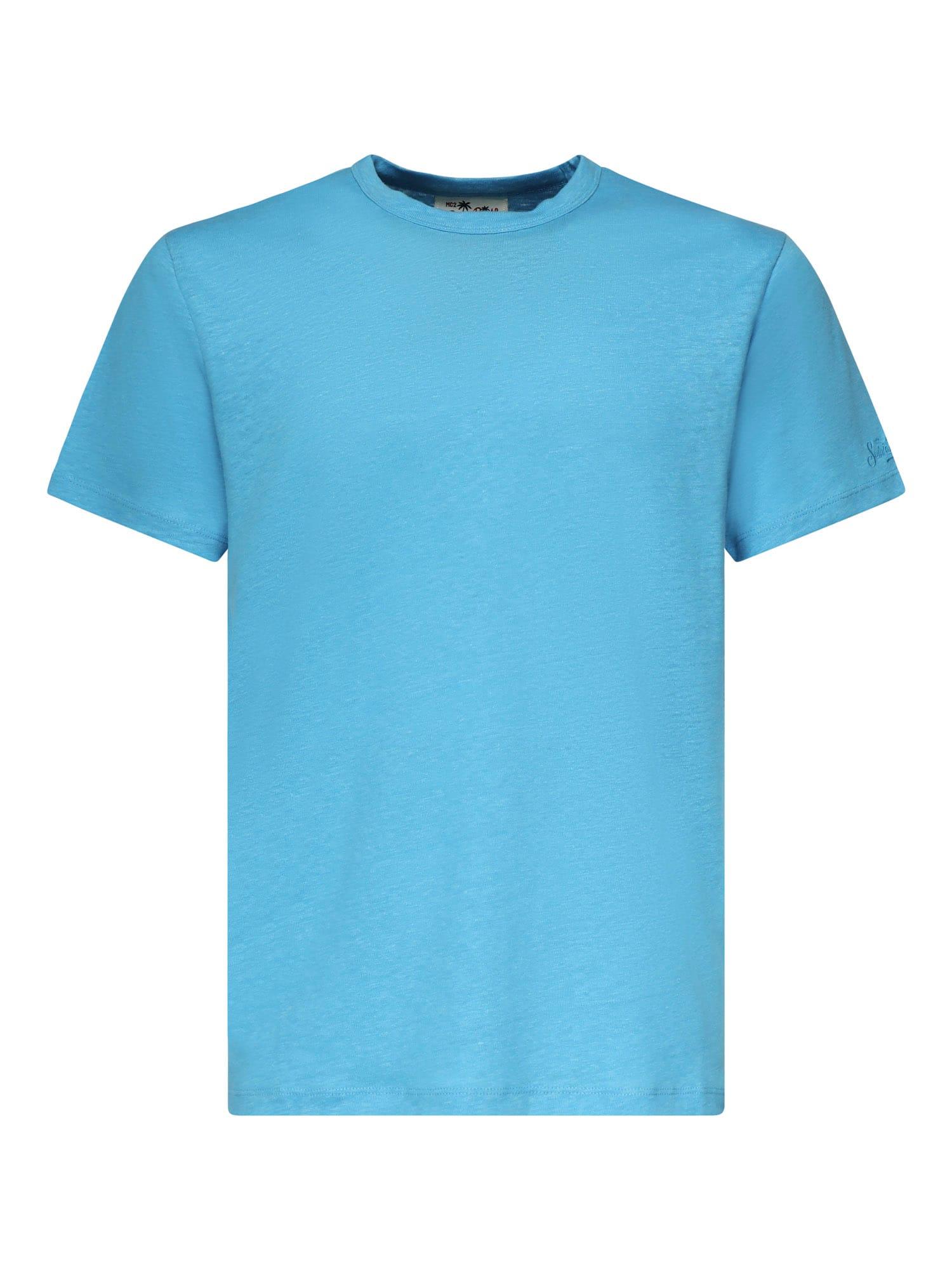 Tシャツ・カットソー MC2 SAINT BARTH Men T Shirts POT0001 05040H61 Blue Man T-shirts – MC2 Saint Barth