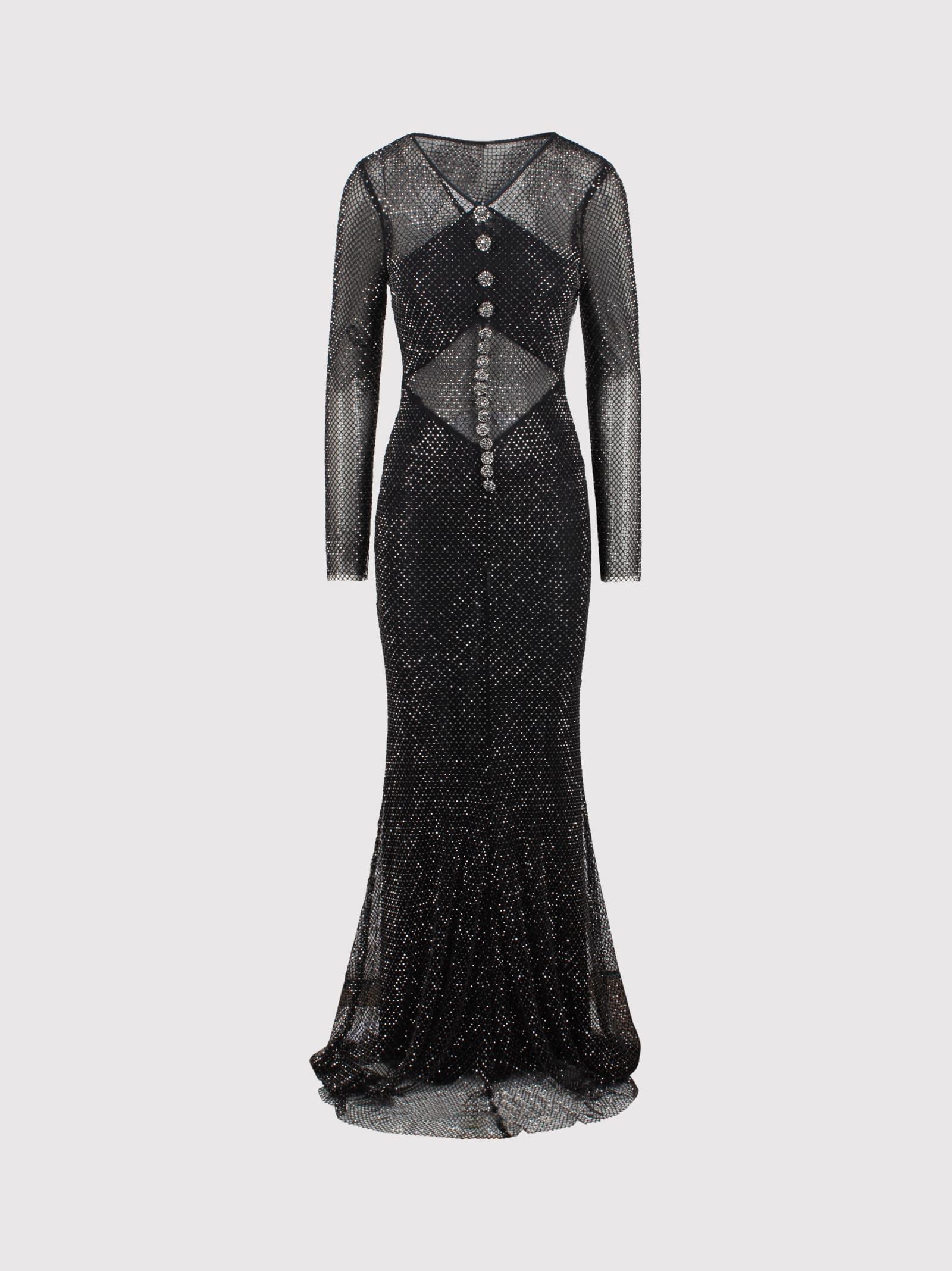 black fishnet dress long sleeve Dark Dimensions Fishnet Dress – Freedom Rave Wear main image 0