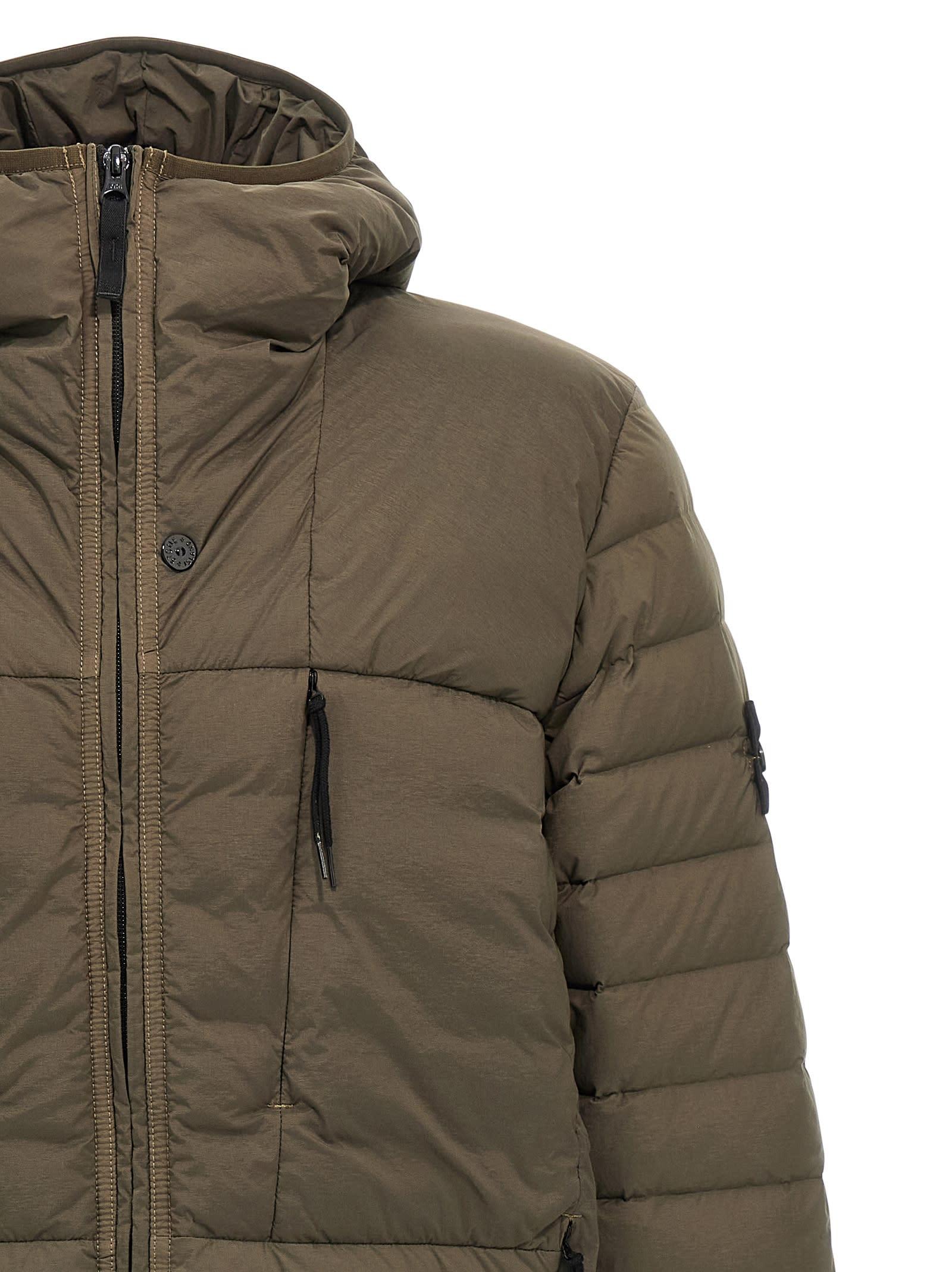 Stone Island 'Seamless Tunnel Nylon Down-Tc' Down Jacket in Green