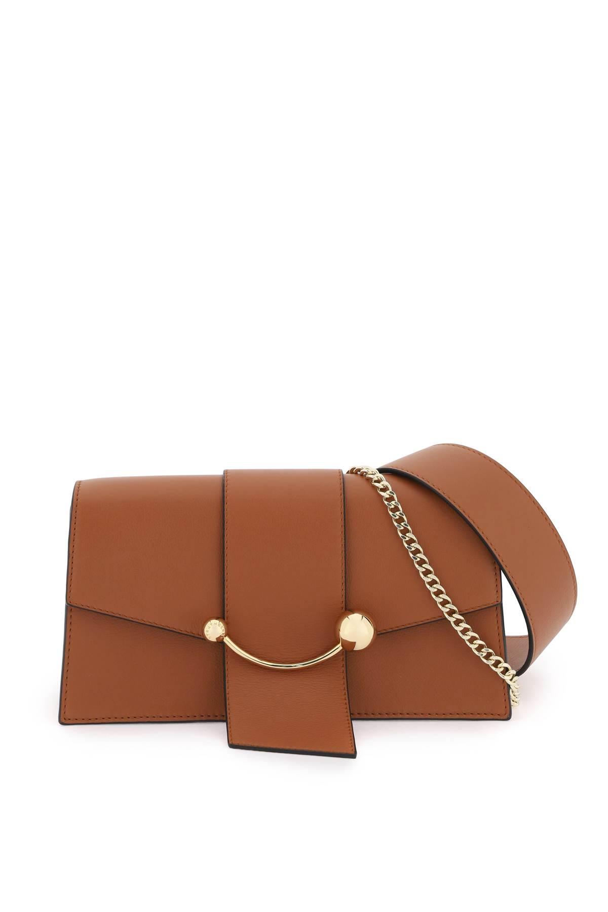 Strathberry Leather Box Crescent Shoulder Bag