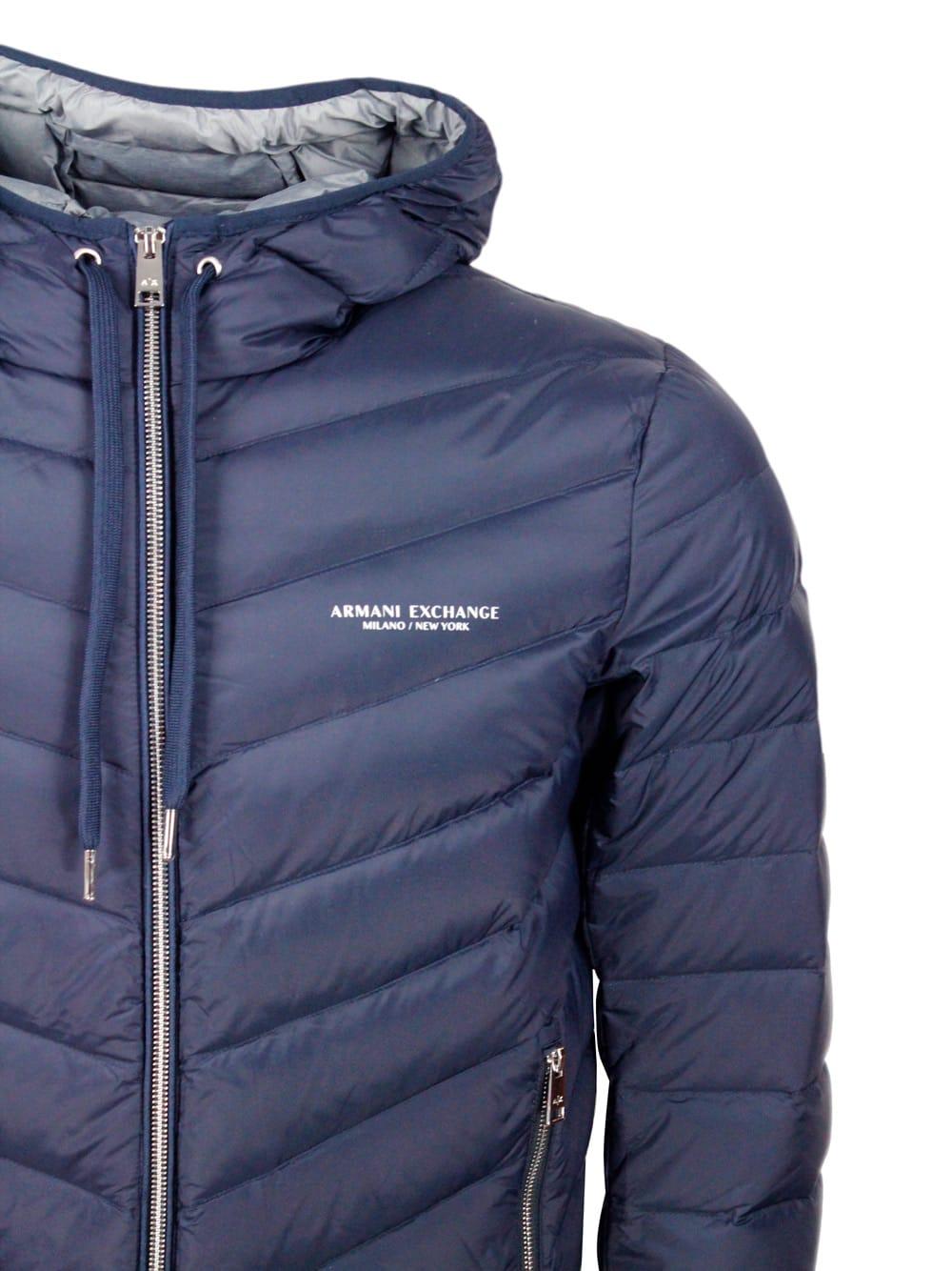 ARMANI EXCHANGE Light Down Jacket in Blue for Men Lyst UK