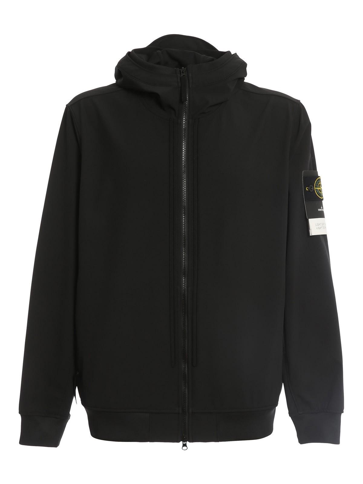 Stone Island Soft Shell Jacket in Black for Men | Lyst