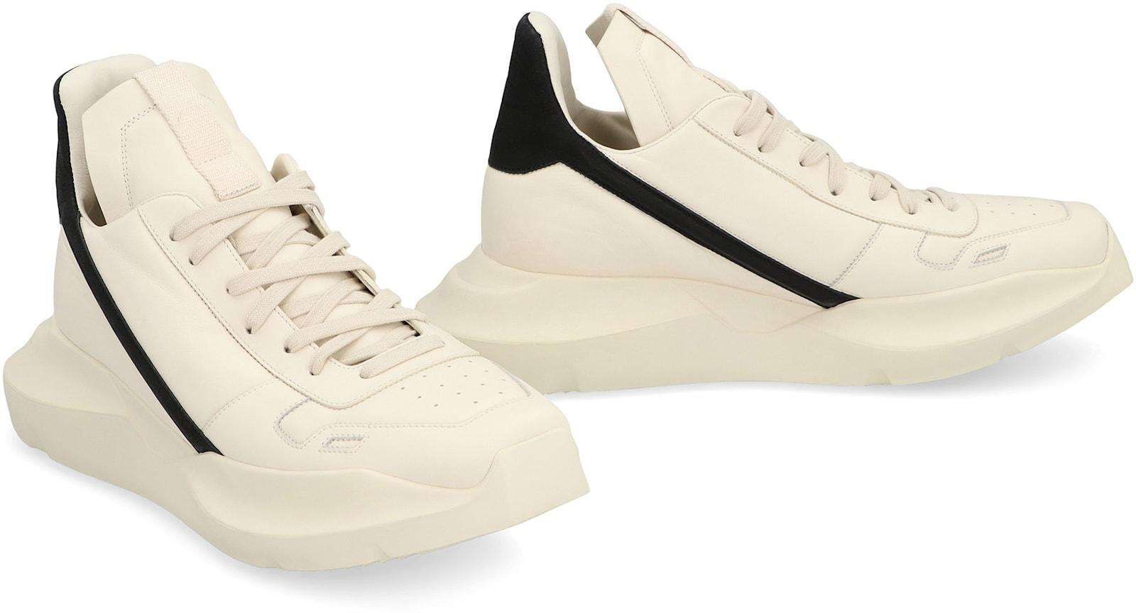 【送料&関税込】Rick Owens Geo Geth Leather High-top Sneaker Rick Owens Geobasket Leather High-Top Sneakers | Saks Fifth