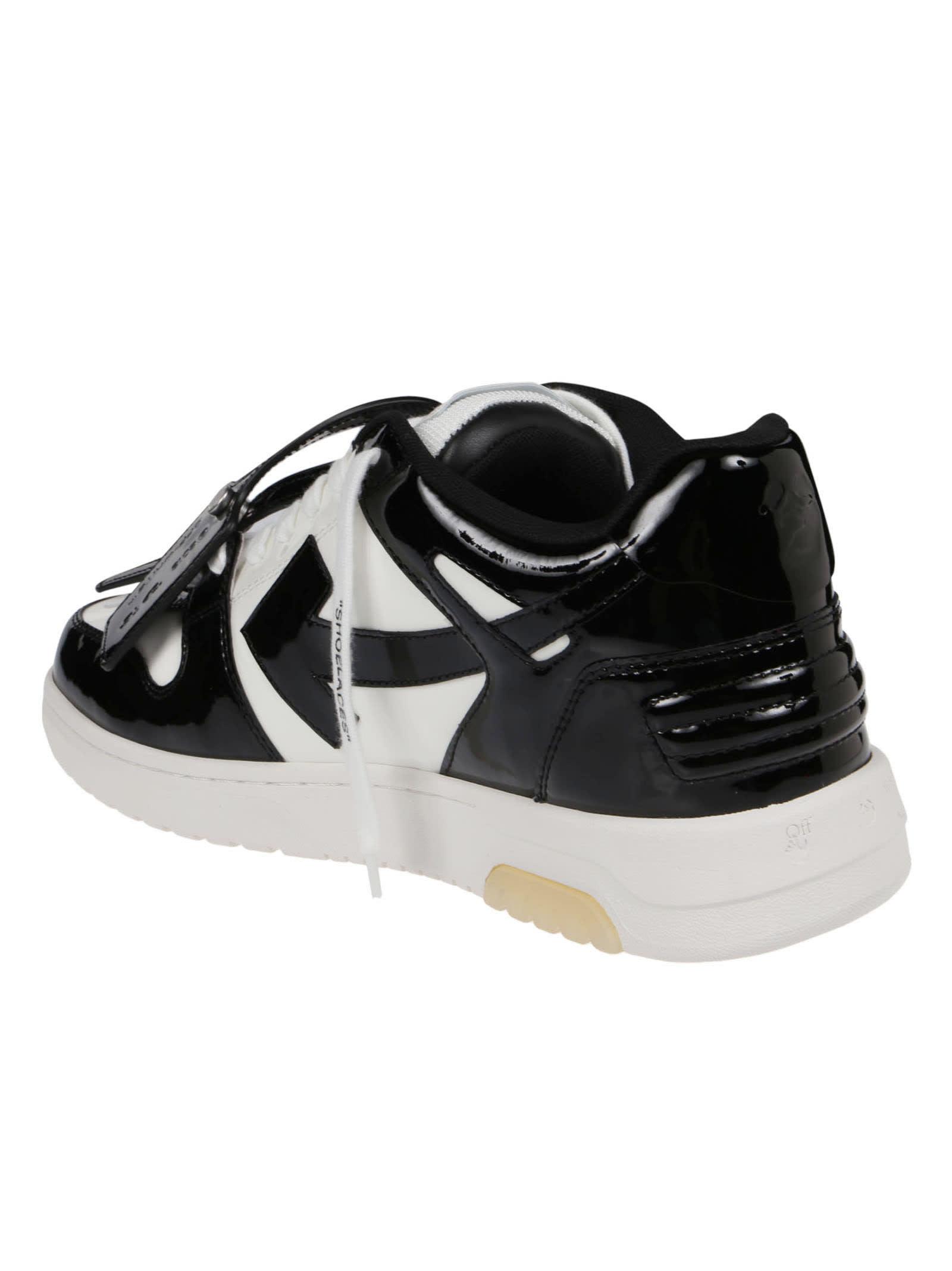 OFF-WHITE Out Of Office OOO Low Tops Patent Black White