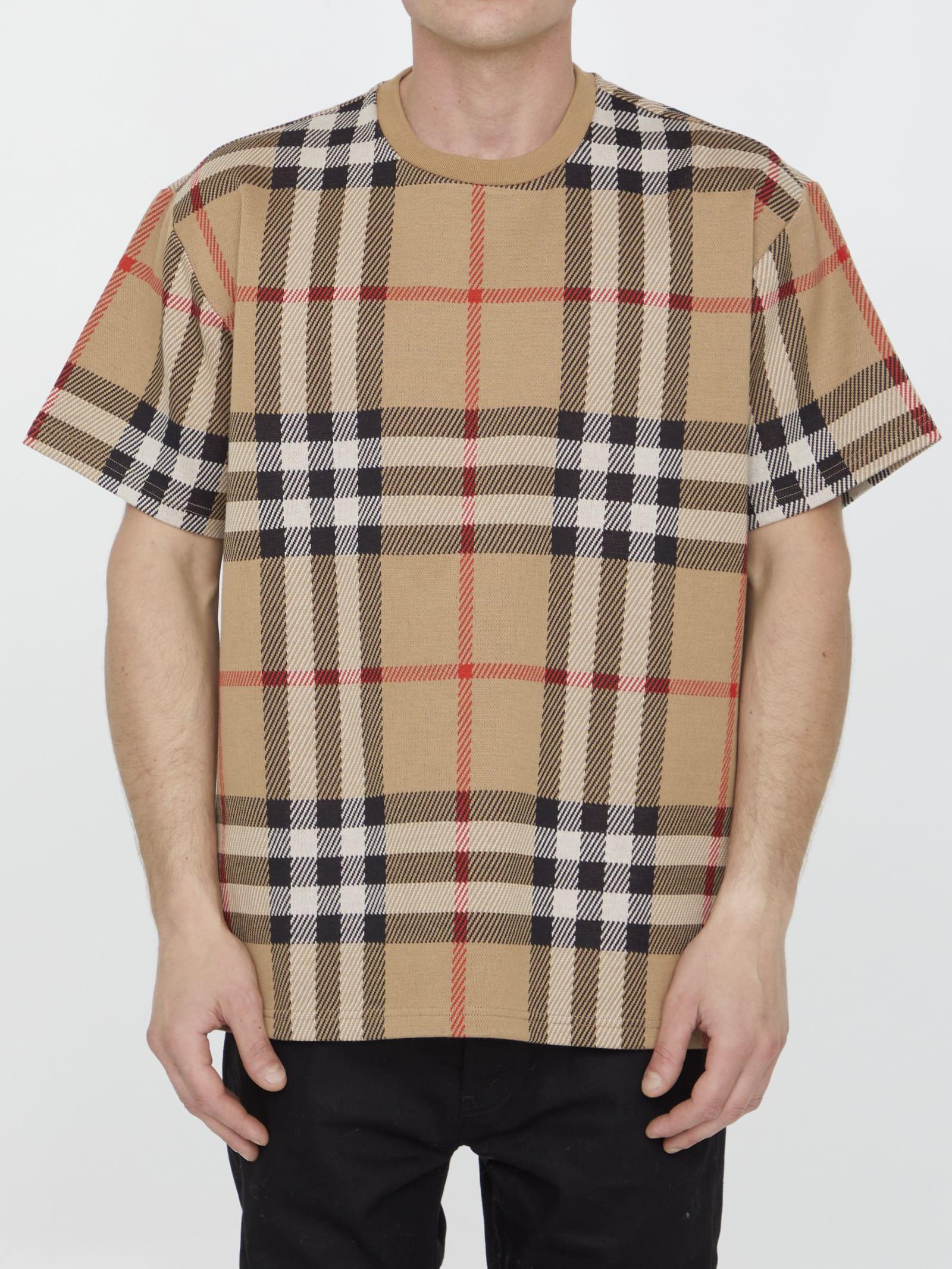 Mens burberry shop check t shirt