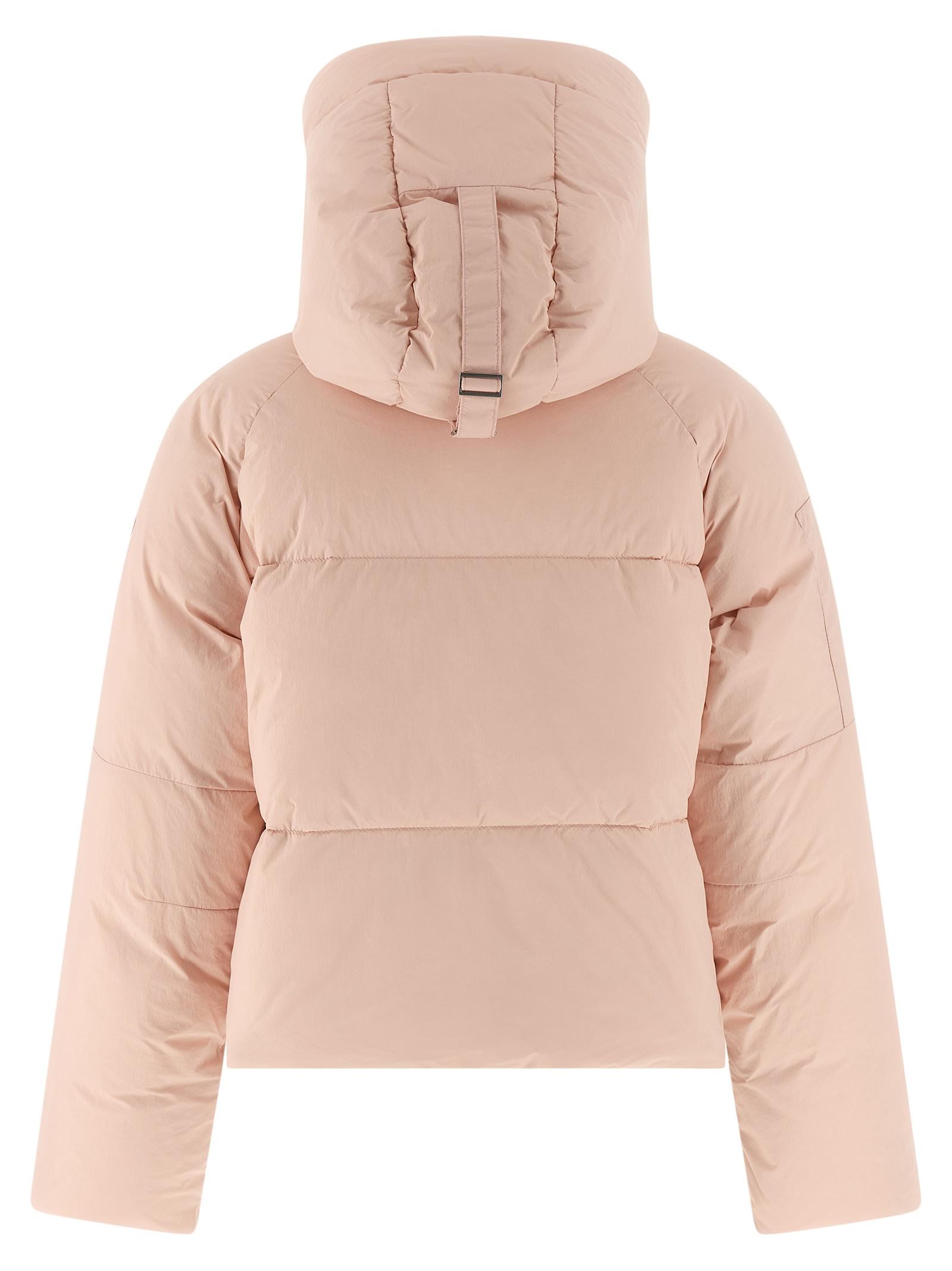 Rose Varsity Hooded Bomber Jacket Winter 100% Wool Rose Embroidery