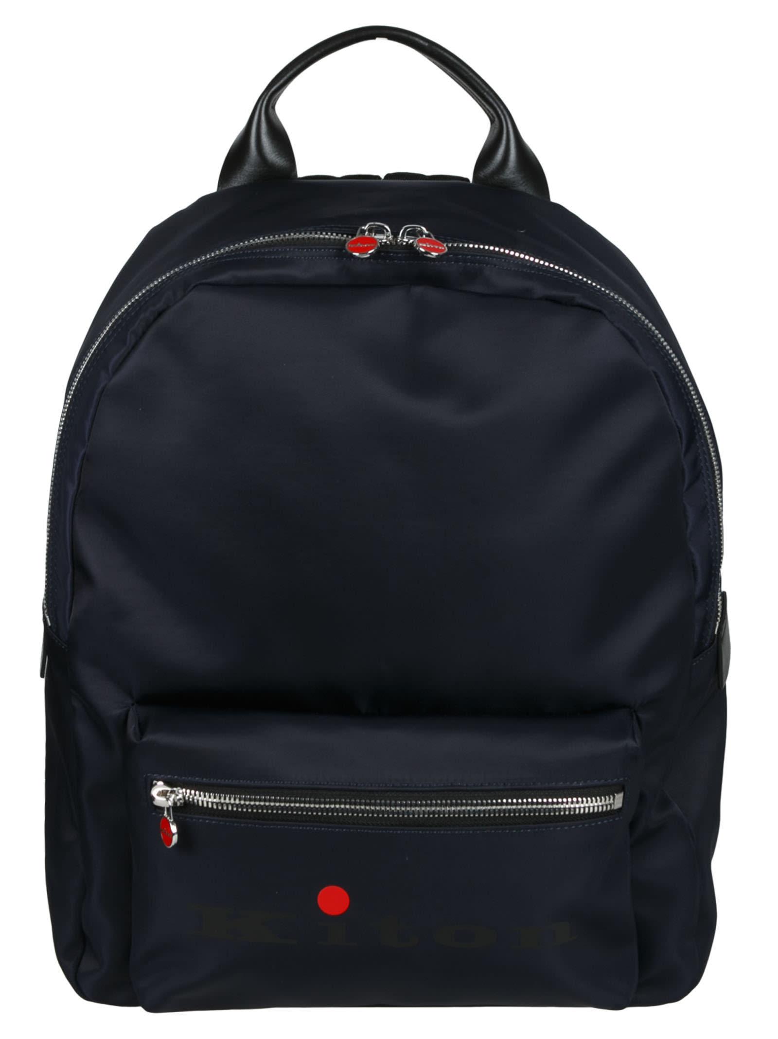Kiton Twoway Zipped Logo Backpack in Blue for Men Lyst