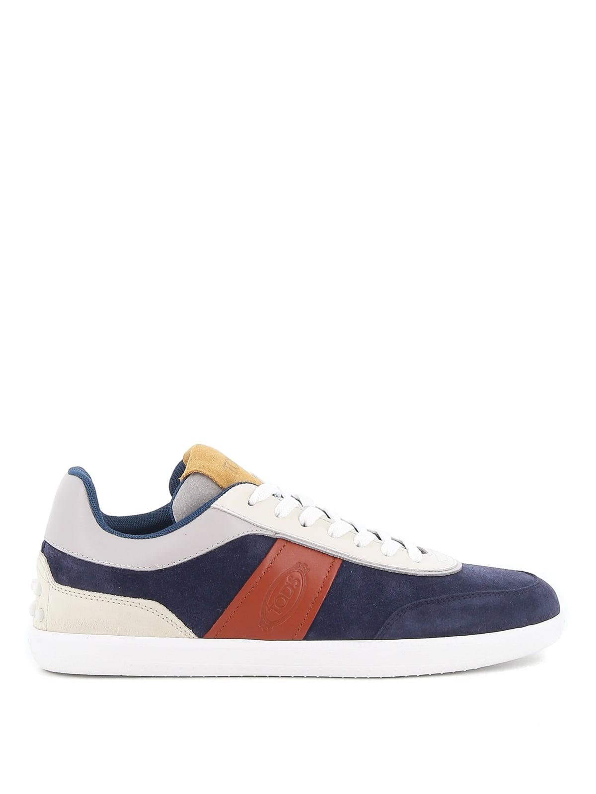 Tod's Tabs Sneakers In Suede Leather - Blue, Brown, White for Men | Lyst