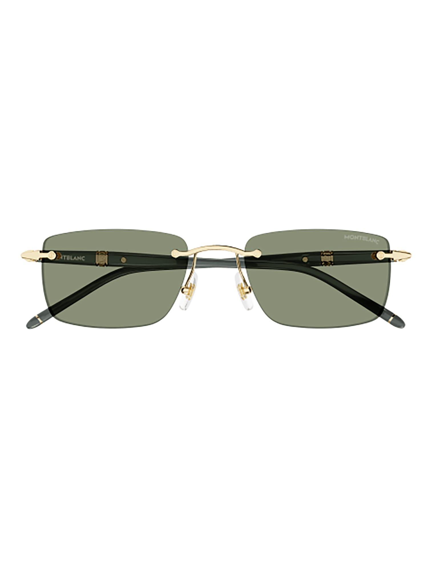 Montblanc Rectangle Frame Sunglasses in Green | Lyst