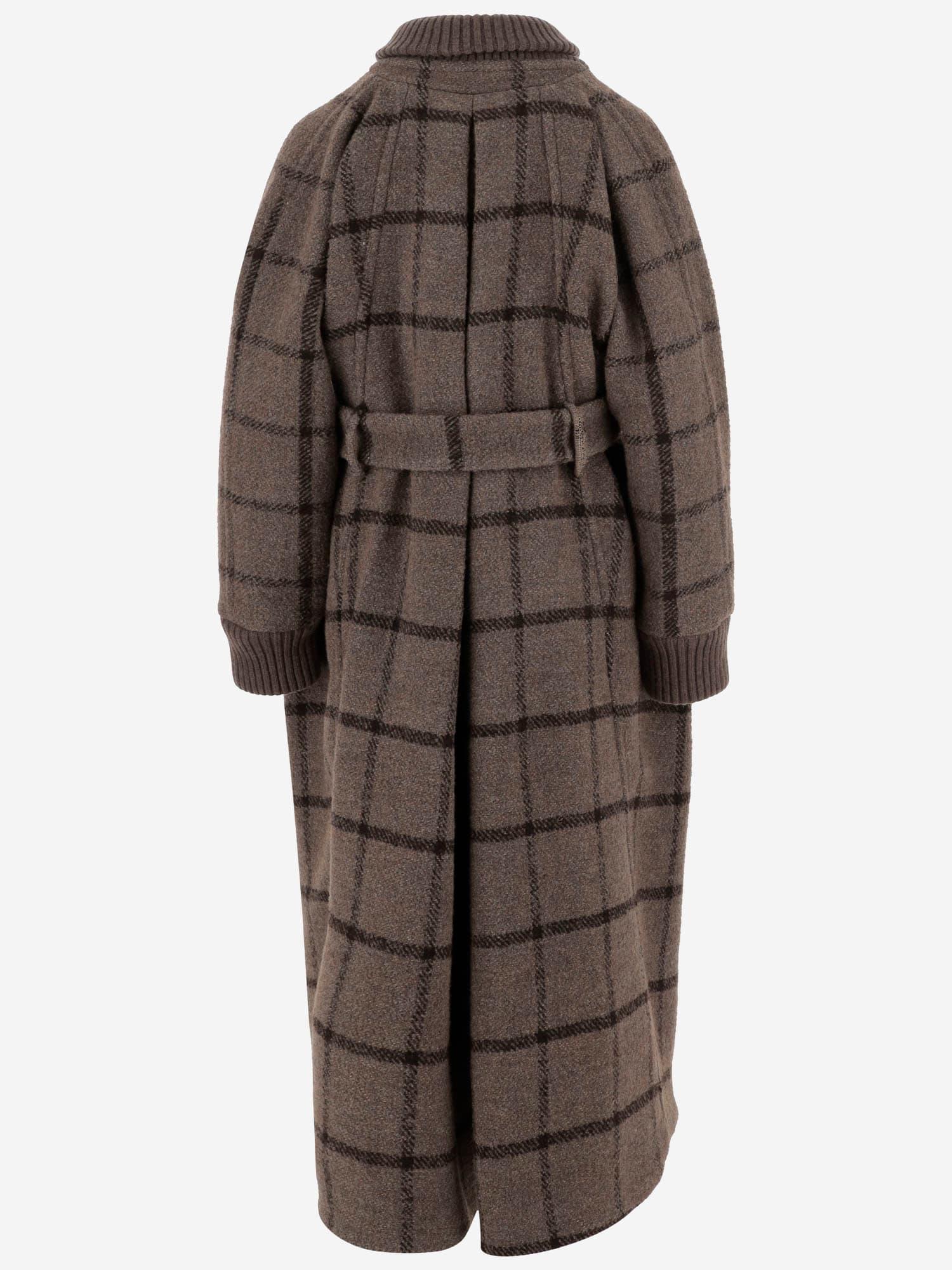 Patou Wool Blend Oversized Coat in Brown Lyst