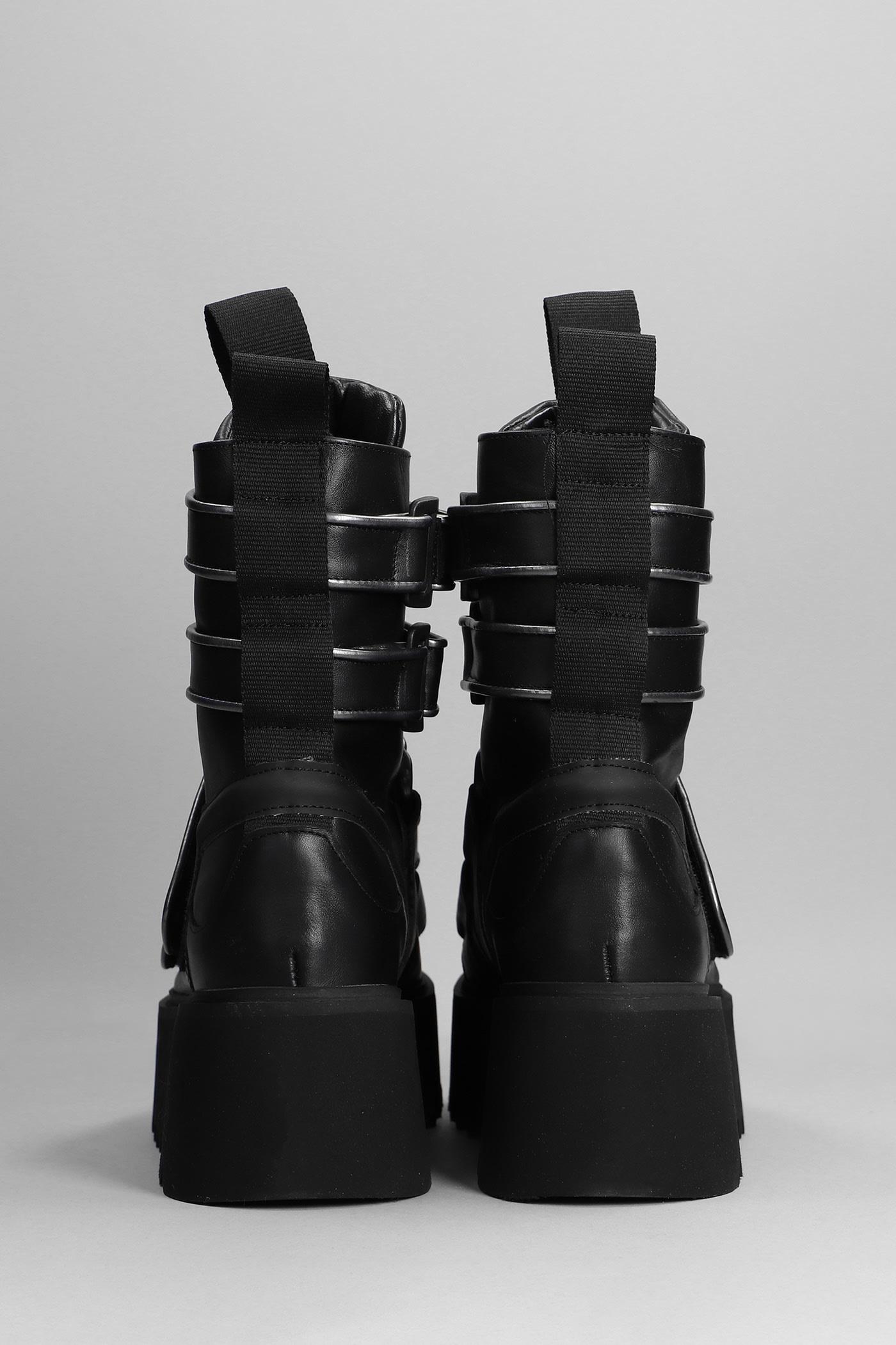 Bruno Bordese Burning Combat Boots In Black Leather | Lyst