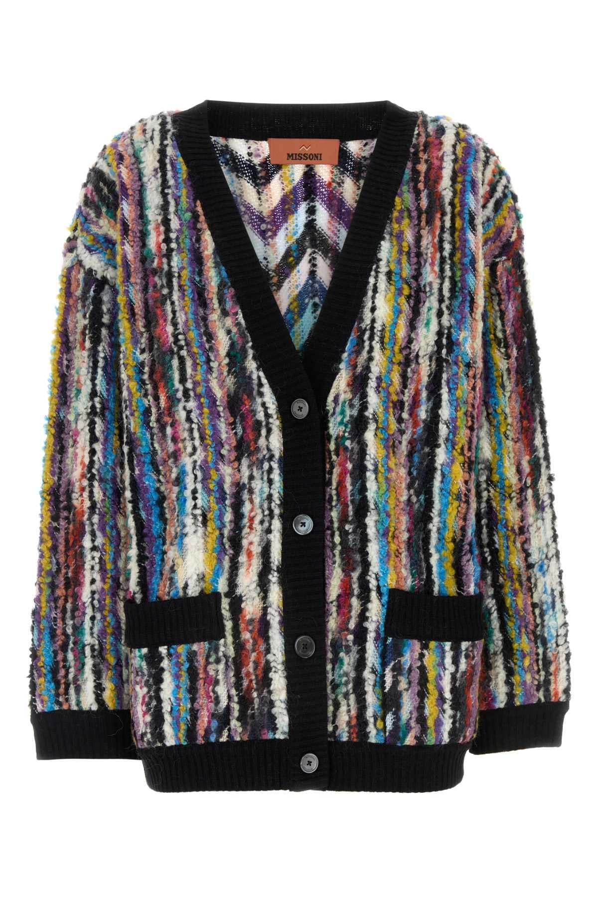 Missoni Bouclé Oversized Cardigan in Black | Lyst