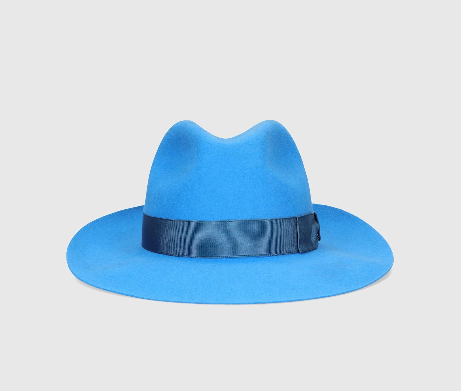 Borsalino Fedora Hat Wide Brim in Blue for Men Lyst UK