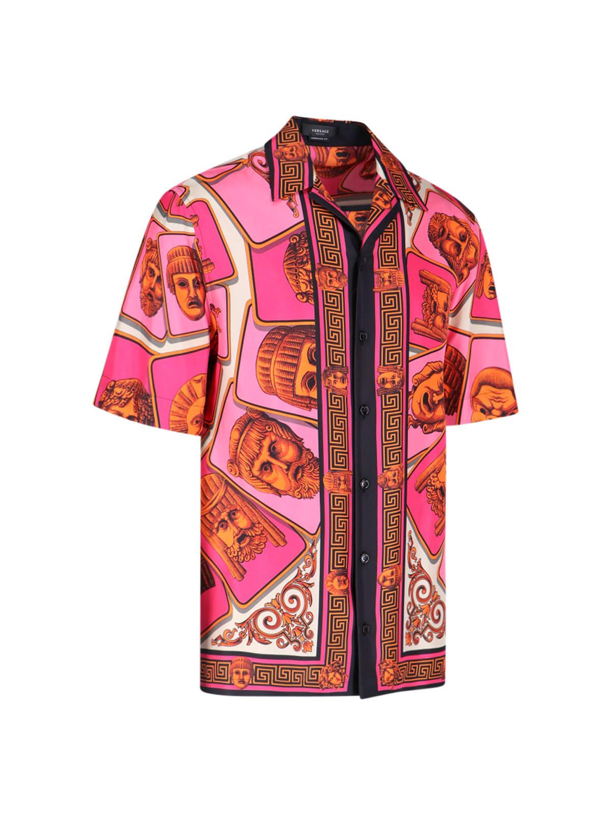 Versace Le Maschere Shirt in Red for Men | Lyst