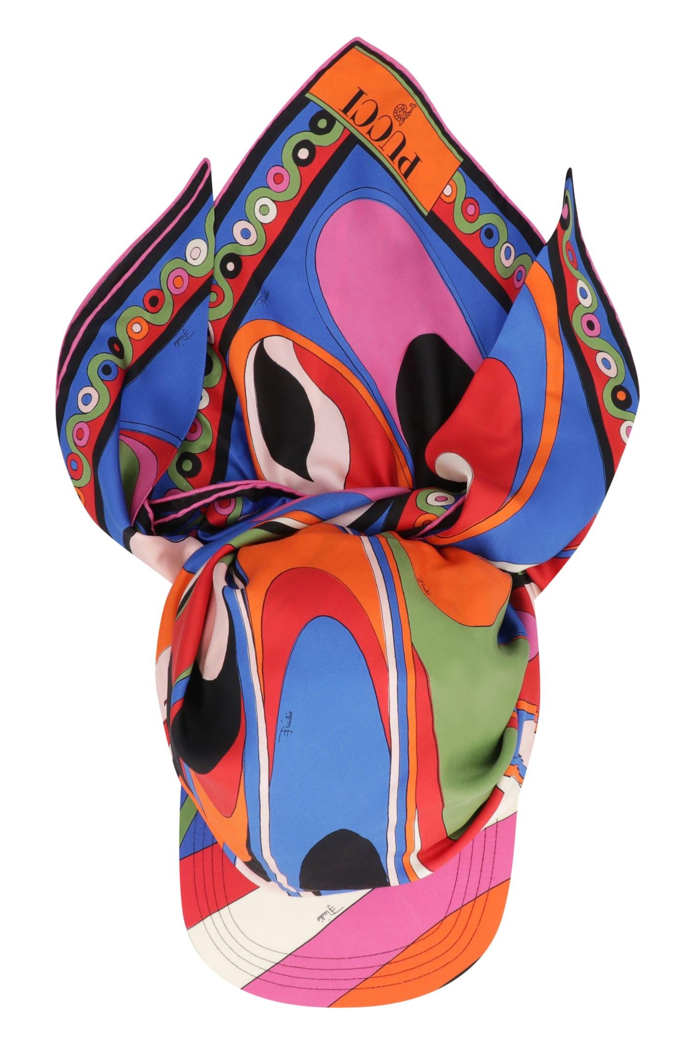 ハット Pucci Silk Visor With Draped Scarf Pucci Visor With Scarf | italist