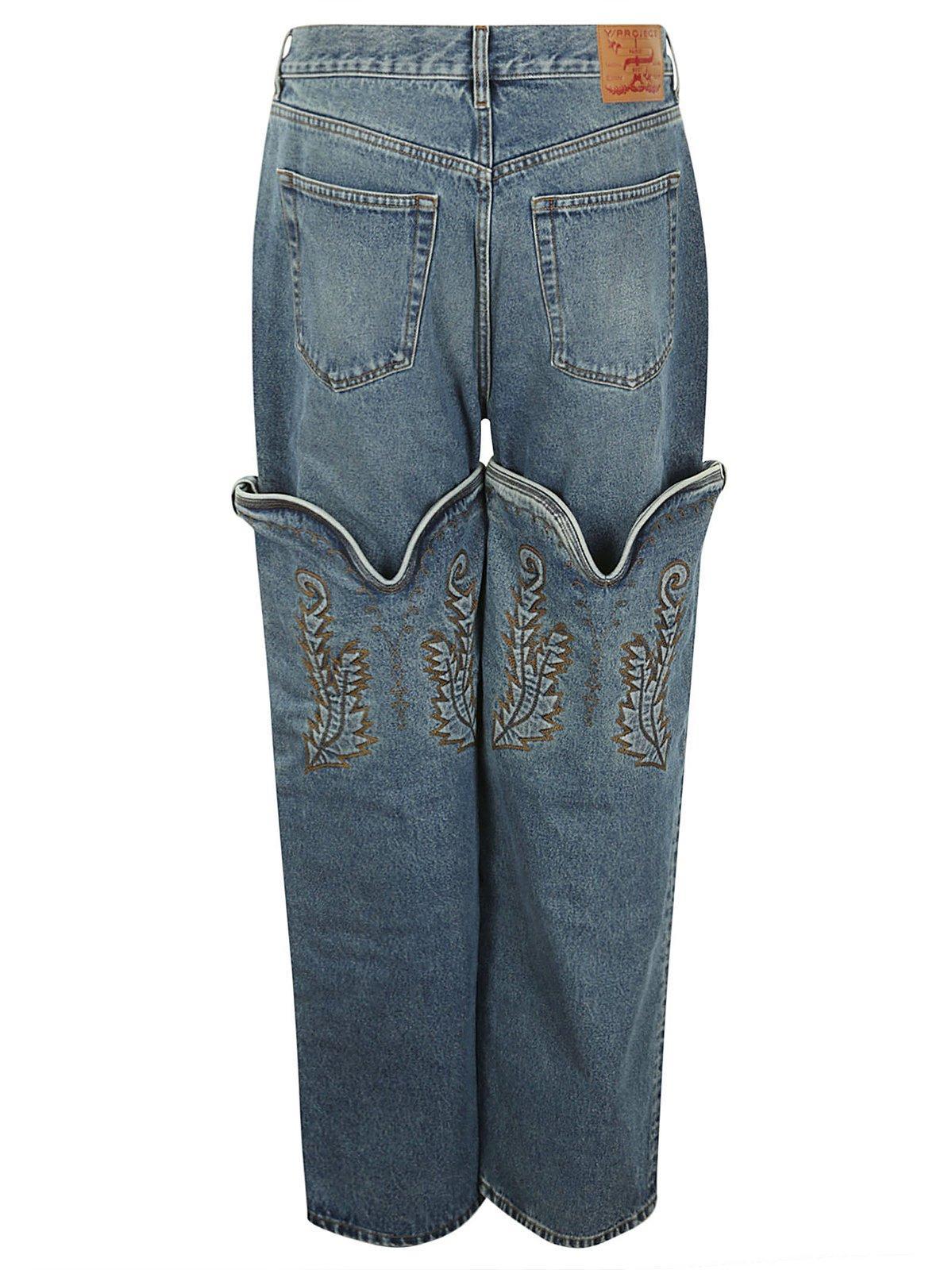 Y. Project Maxi Cowboy Cuff Jeans in Blue | Lyst