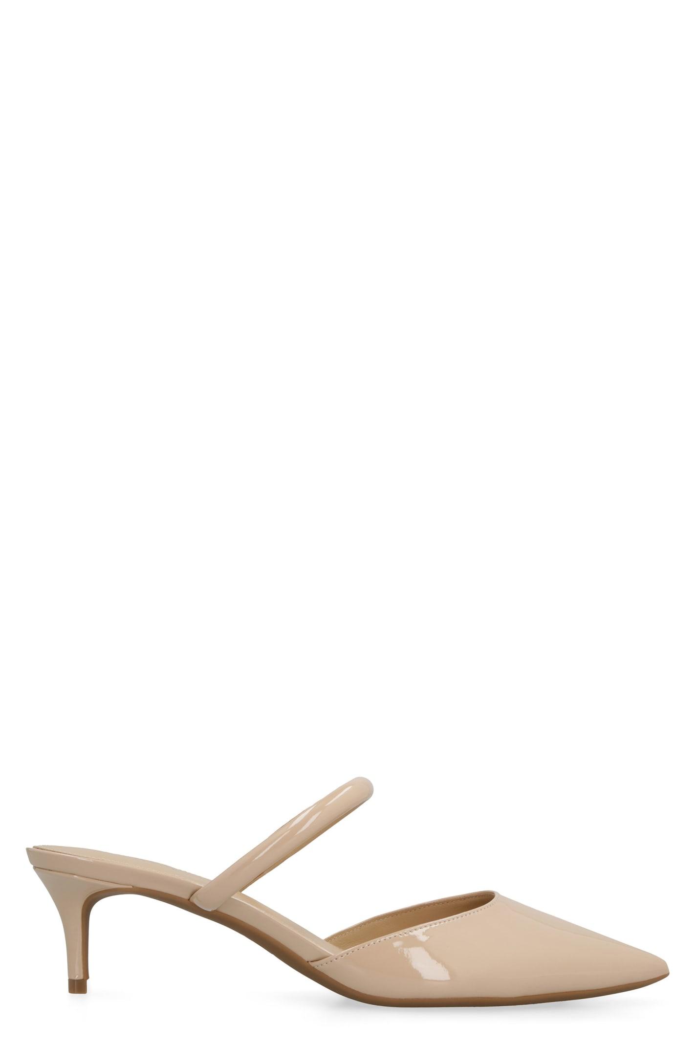 MICHAEL Michael Kors Jessa Flex Patent Pointy-toe Mules in White | Lyst