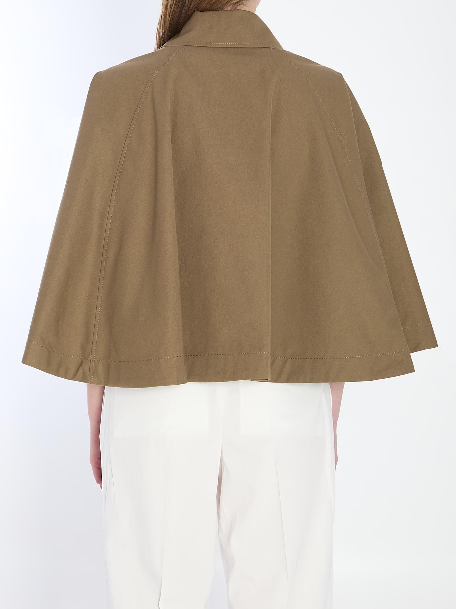 【関税&送料込】Burberry Cotton-Blend Cropped Cape Burberry Cotton-Blend Cropped Cape in Natural | Lyst