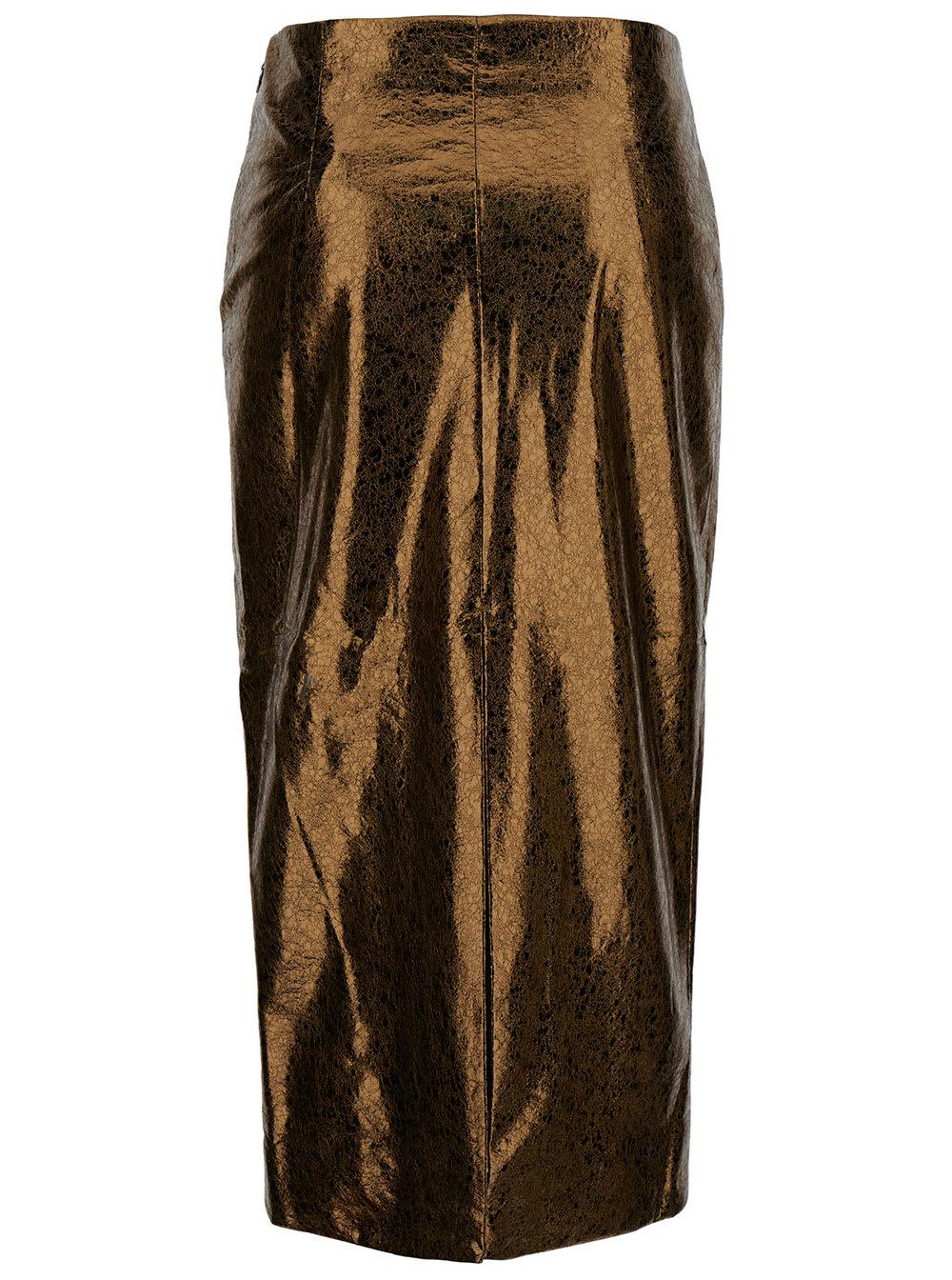 Brown gold top pencil skirt