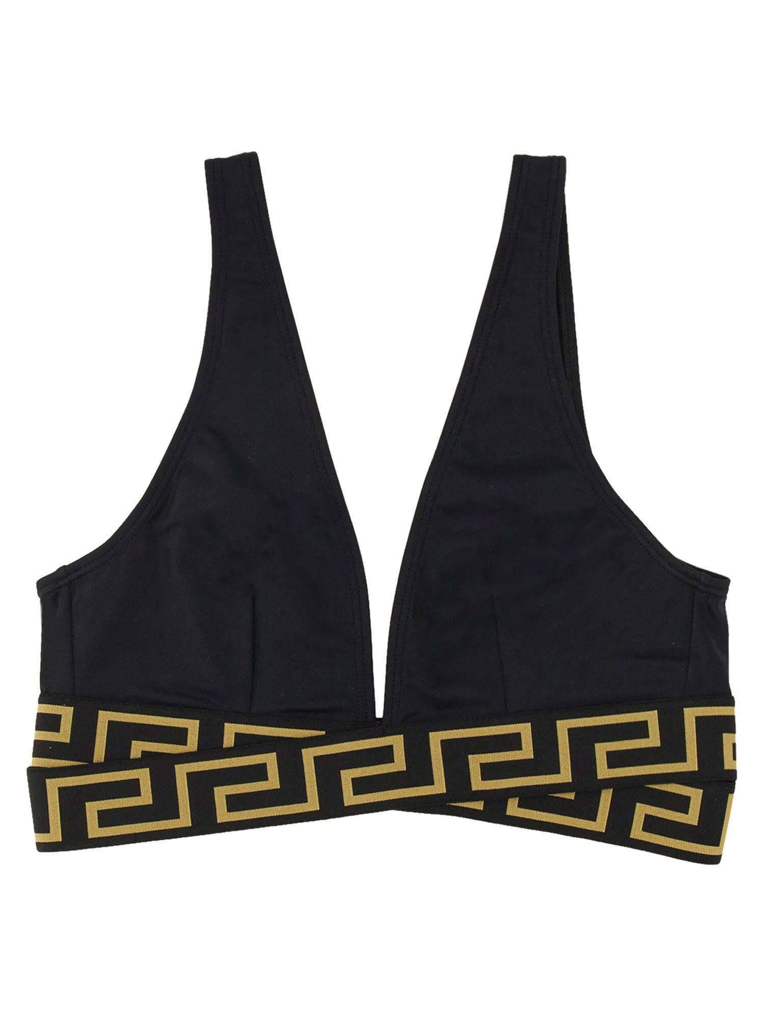 Versace Greek Bikini Top in Black Lyst