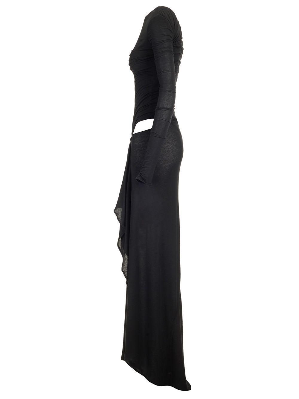 The Attico Long Draped Dress Dresses in Black | Lyst