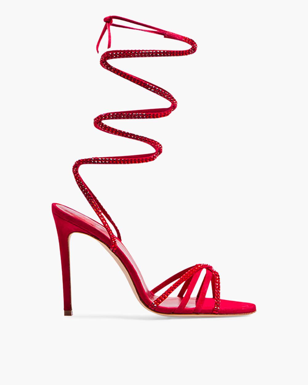 Paris Texas Holly Nicole Lace Up Sandals in Red | Lyst