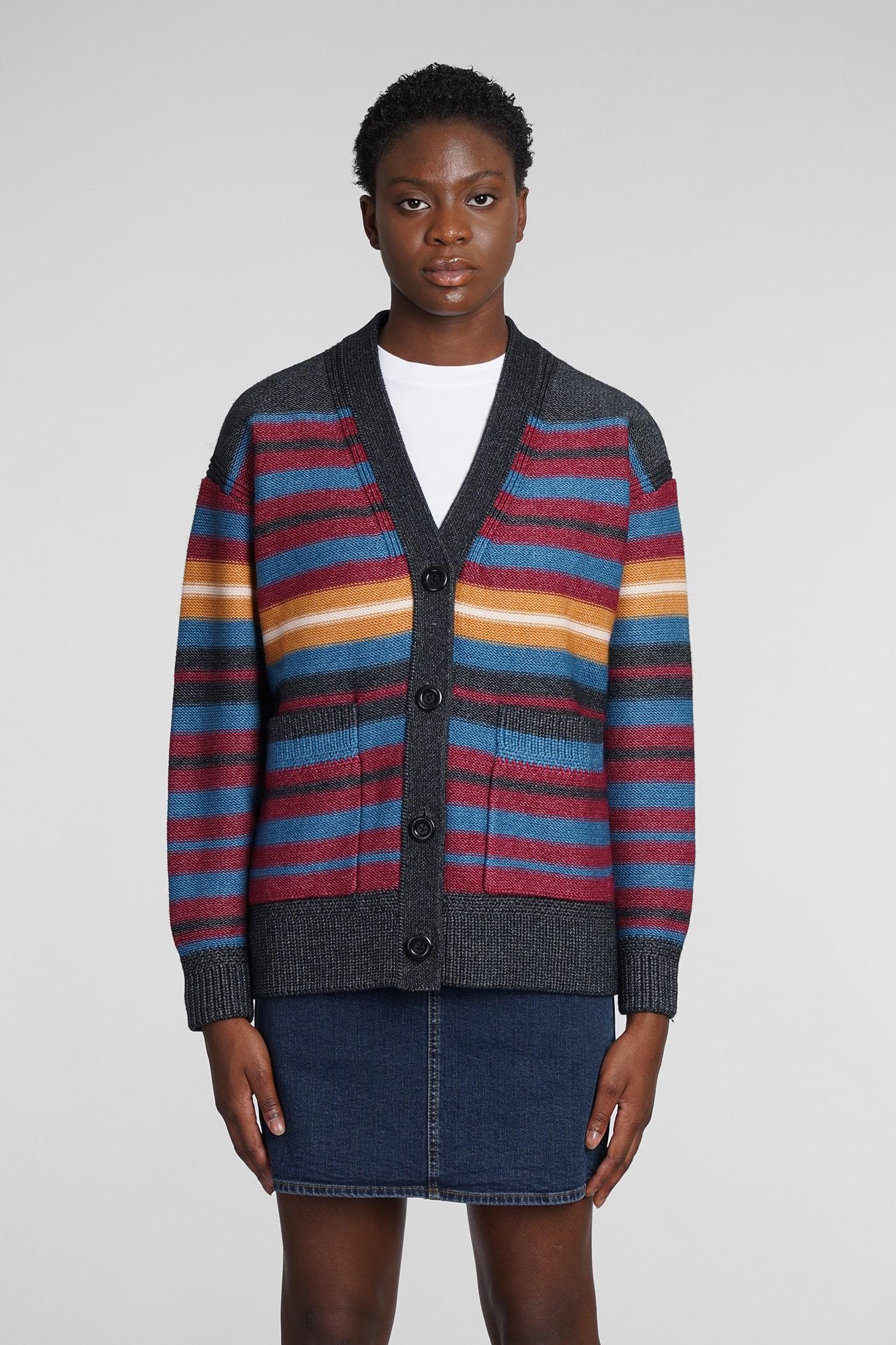 See By Chloé Cardigan In Multicolor Wool in Blue - Save 4% | Lyst