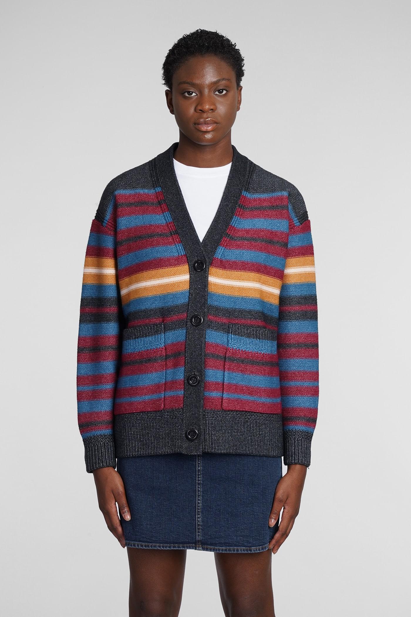 Cardigan In Multicolor Wool 