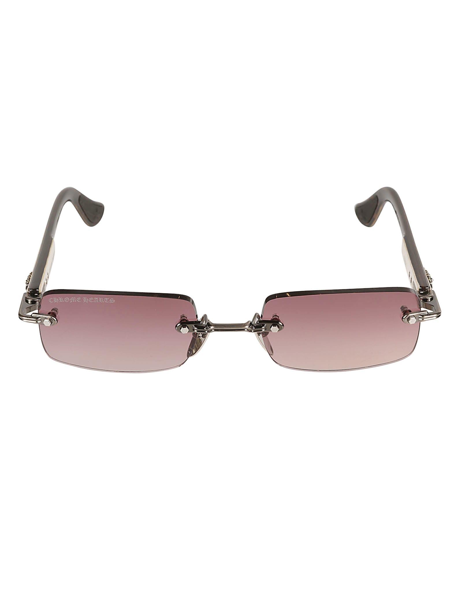 Chrome Hearts Rectangle Rimless Sunglasses in Brown | Lyst