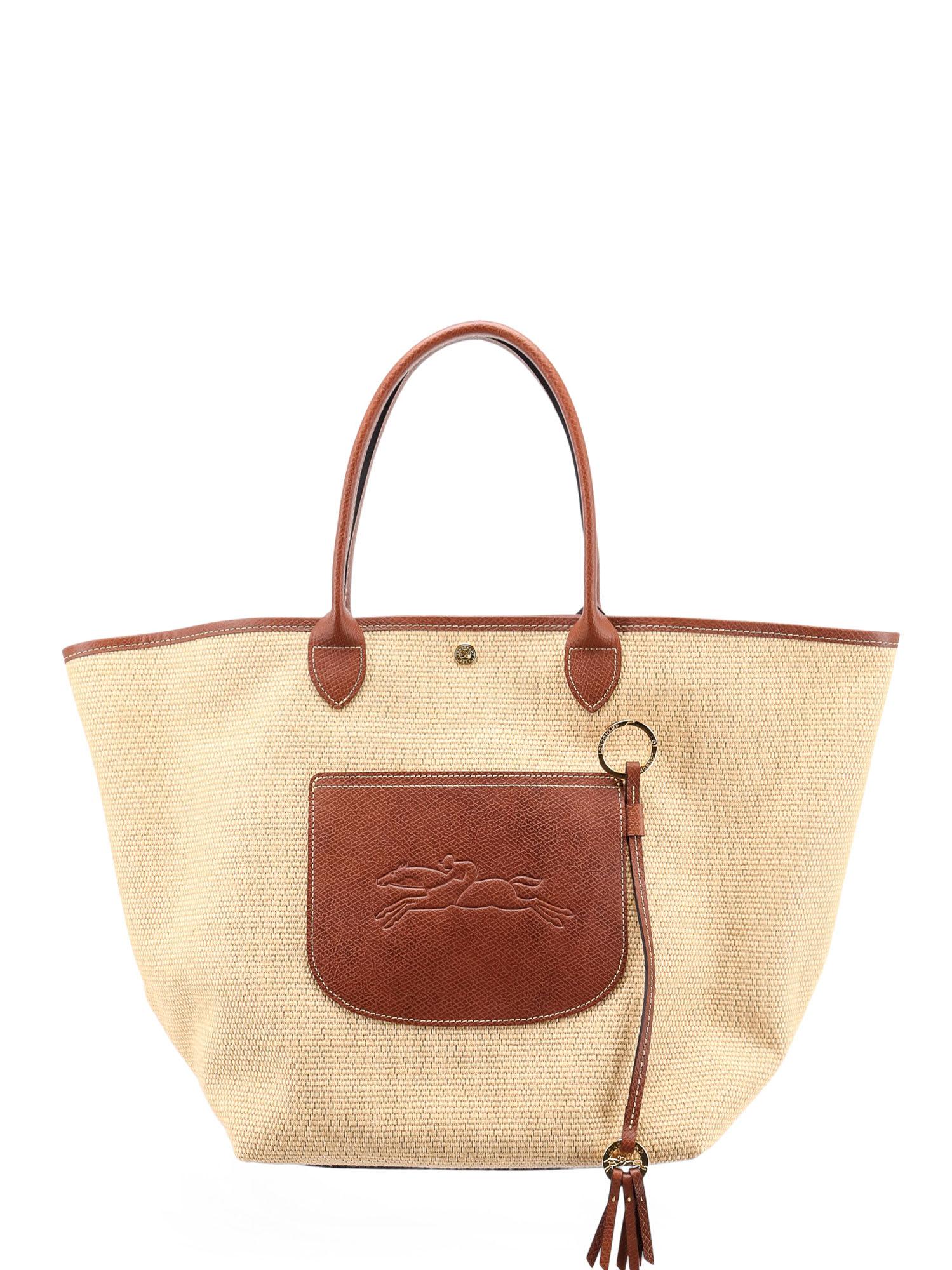 ショルダーバッグ・ポシェット LONGCHAMP PARIS Le panier pliage canvas shopper Longchamp Le Panier Pliage Canvas Shopper in Brown | Lyst