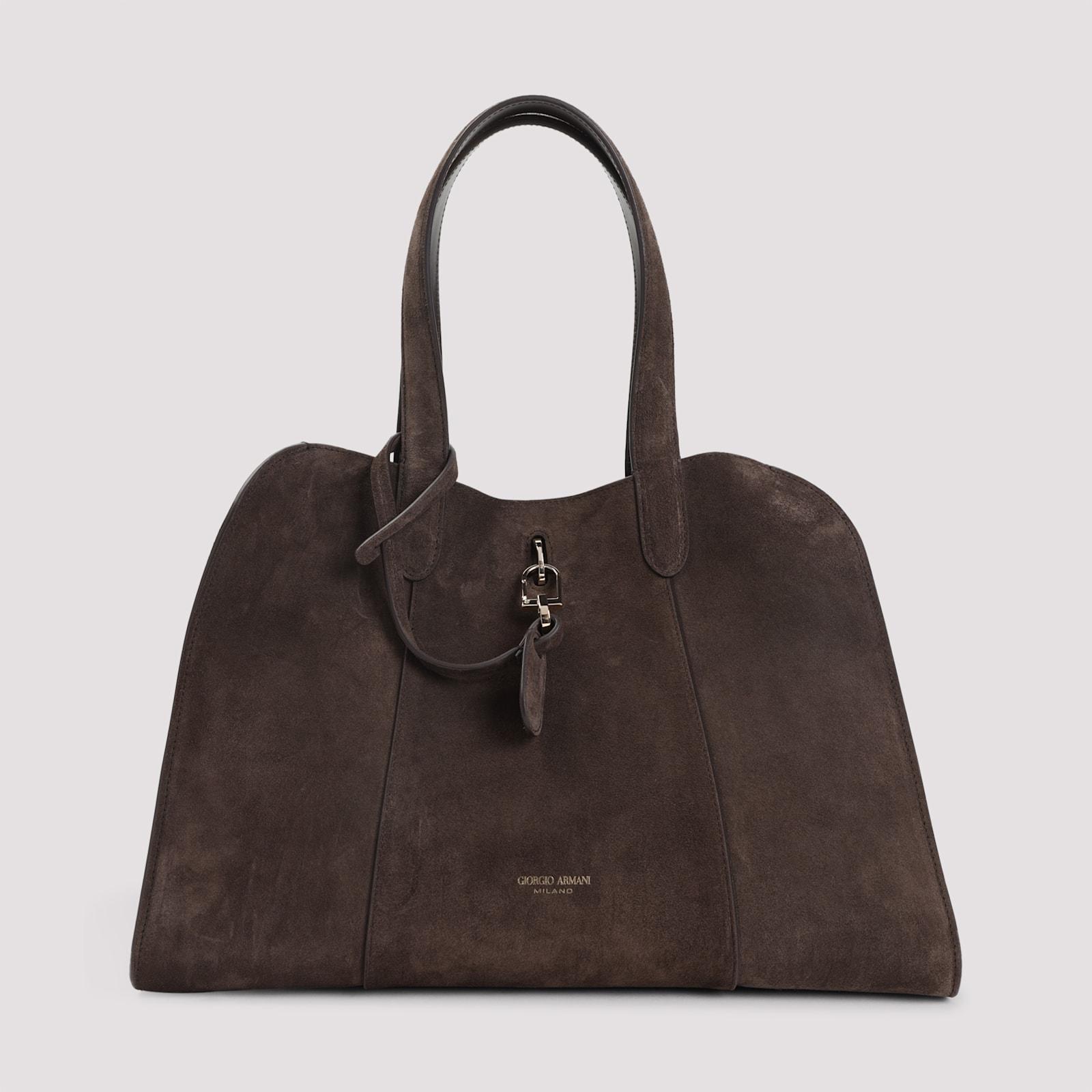 ショルダーバッグ・ポシェット Giorgio Armani Brown Suede Calf Leather Handbag Giorgio Armani Shoulder bags for Women | Online Sale up to