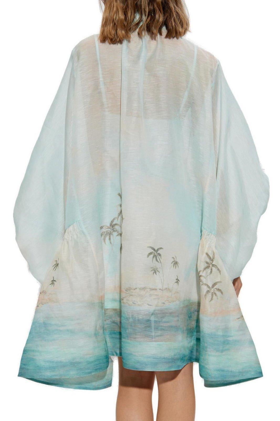 illuminate billow mini dress Some dresses whisper. This one vacations. Zimmermann's Illuminate Billow  Mini Dress brings the drama in silk-linen- perfect for sunset plans and  suitcase moments. To shop this dress and more by Zimmermann, drop