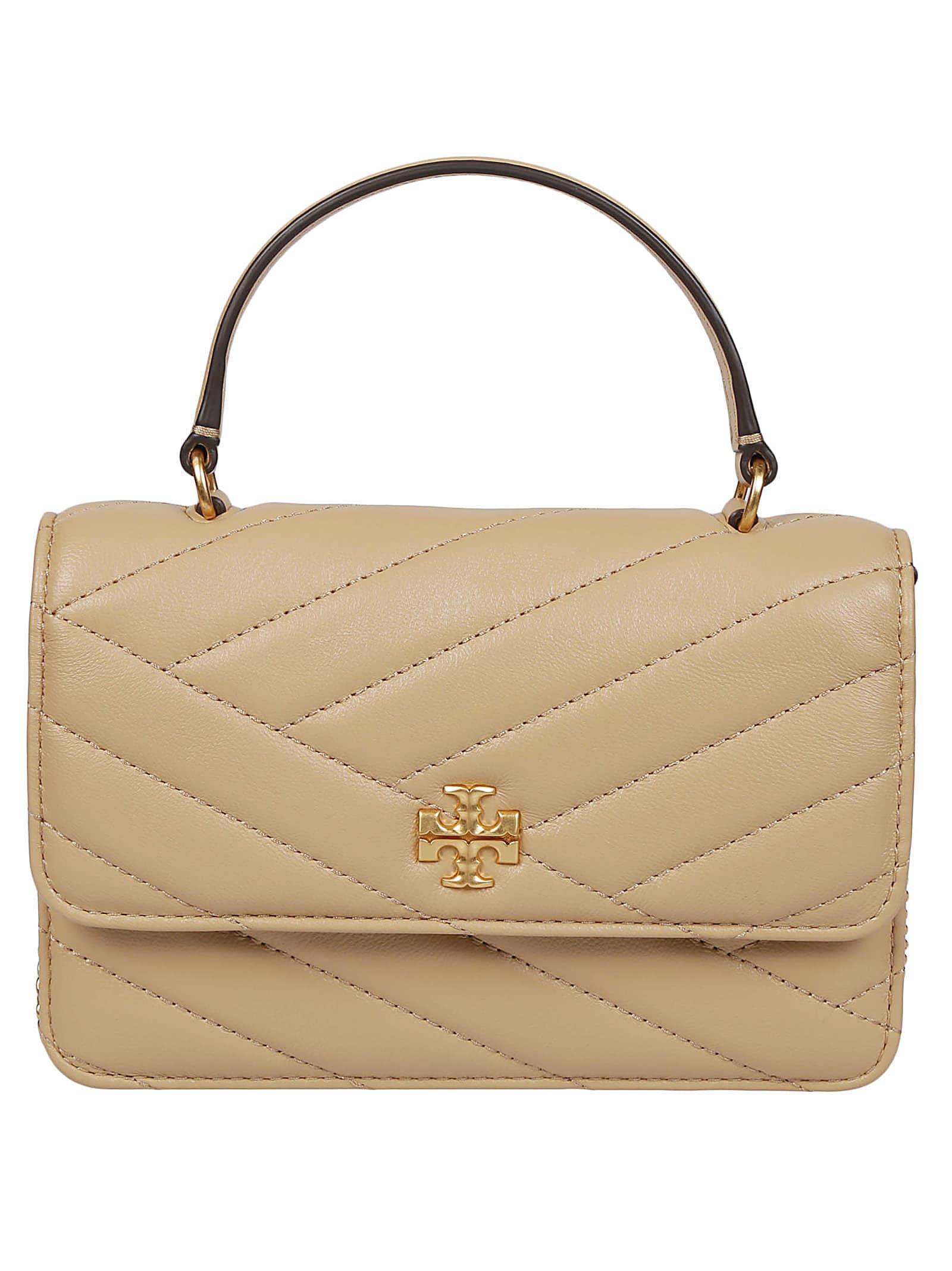 Kira Chevron Quilted Leather Wallet On A Chain In Desert Dune