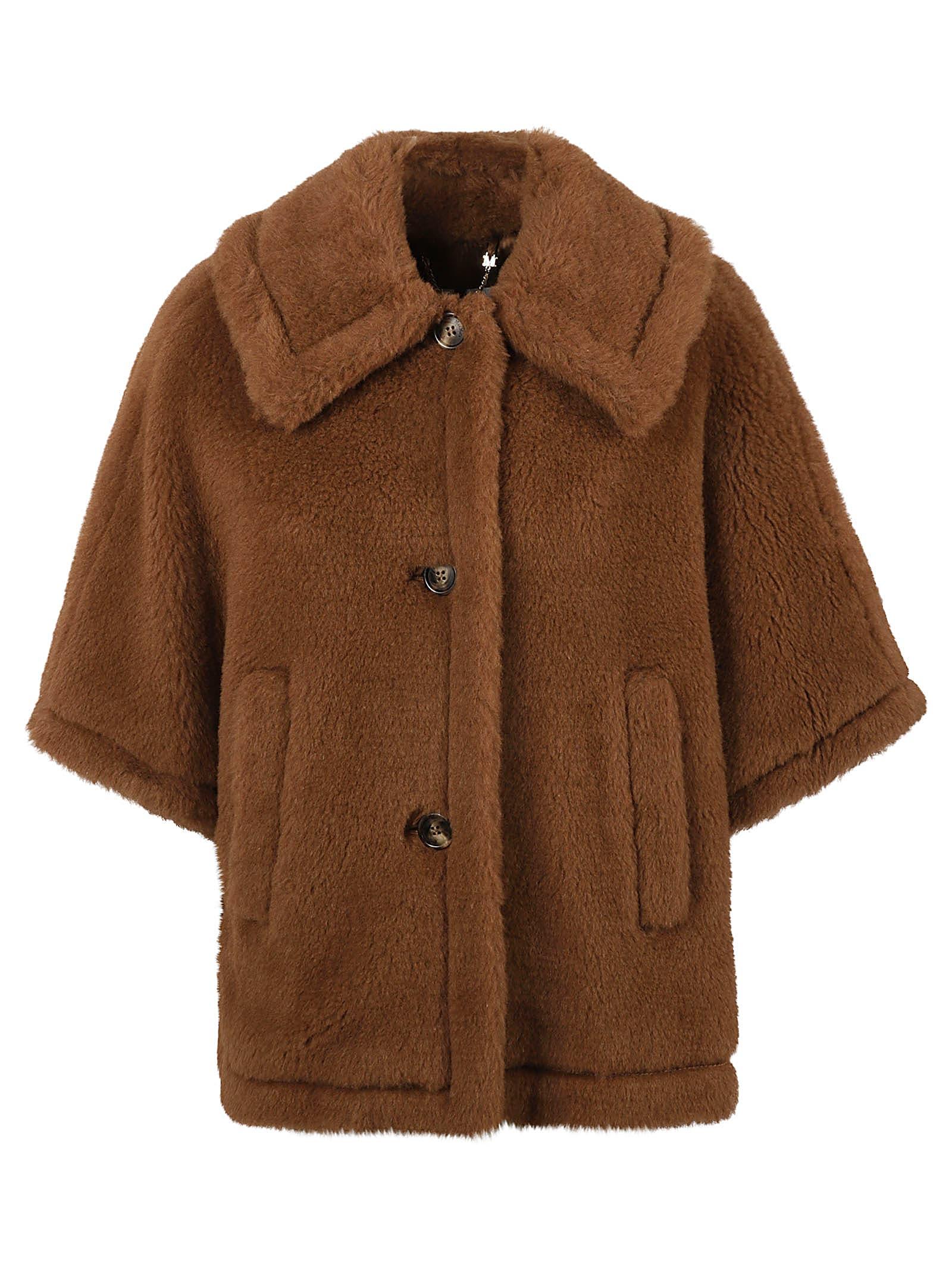 ムートン・ファーコート Max Mara 'Tenebre' cape Tenebre alpaca, cashmere and silk teddy cape in beige - Max