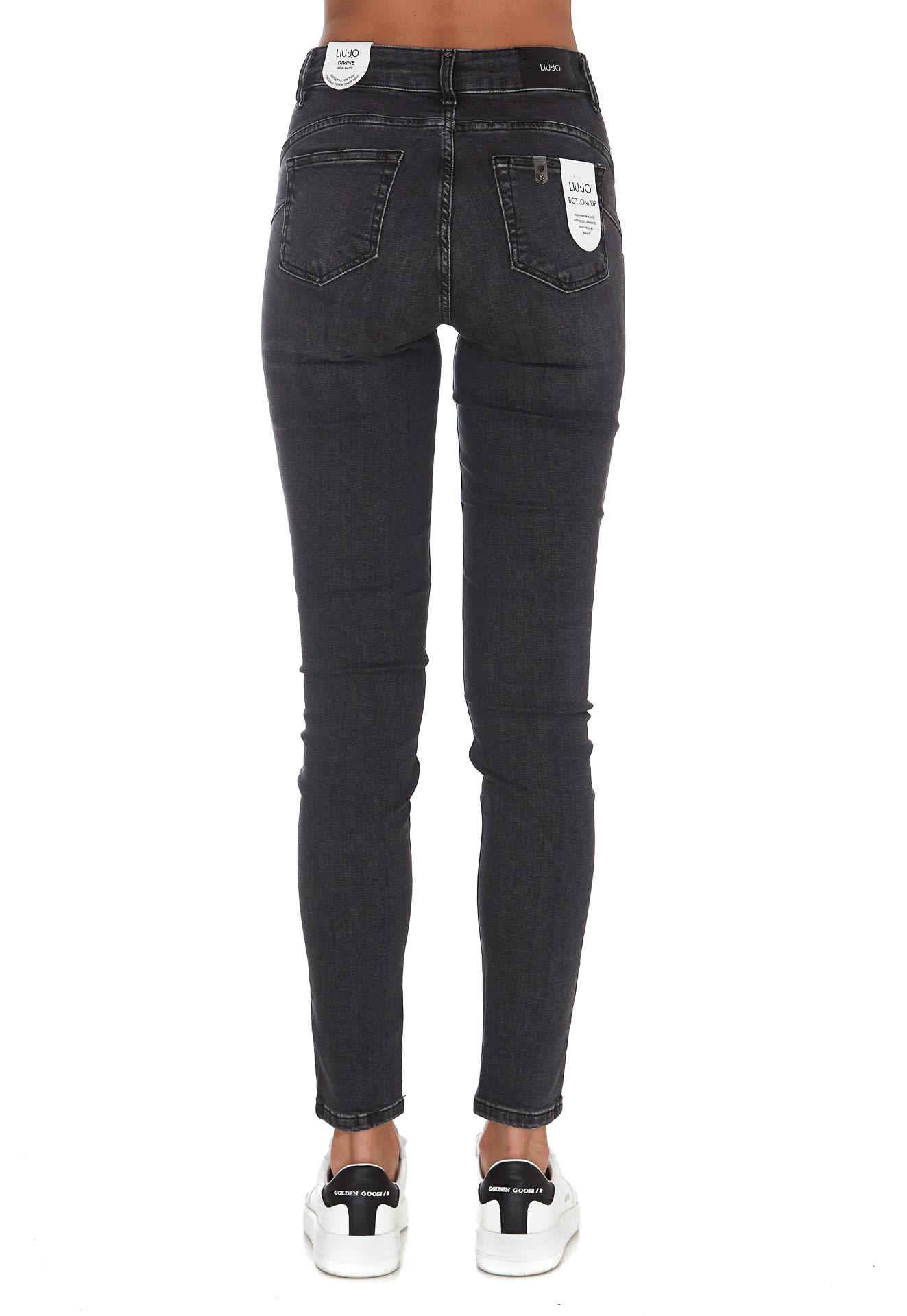 Liu Jo Denim Divine Bottom Up Jeans in Grey (Gray) - Lyst