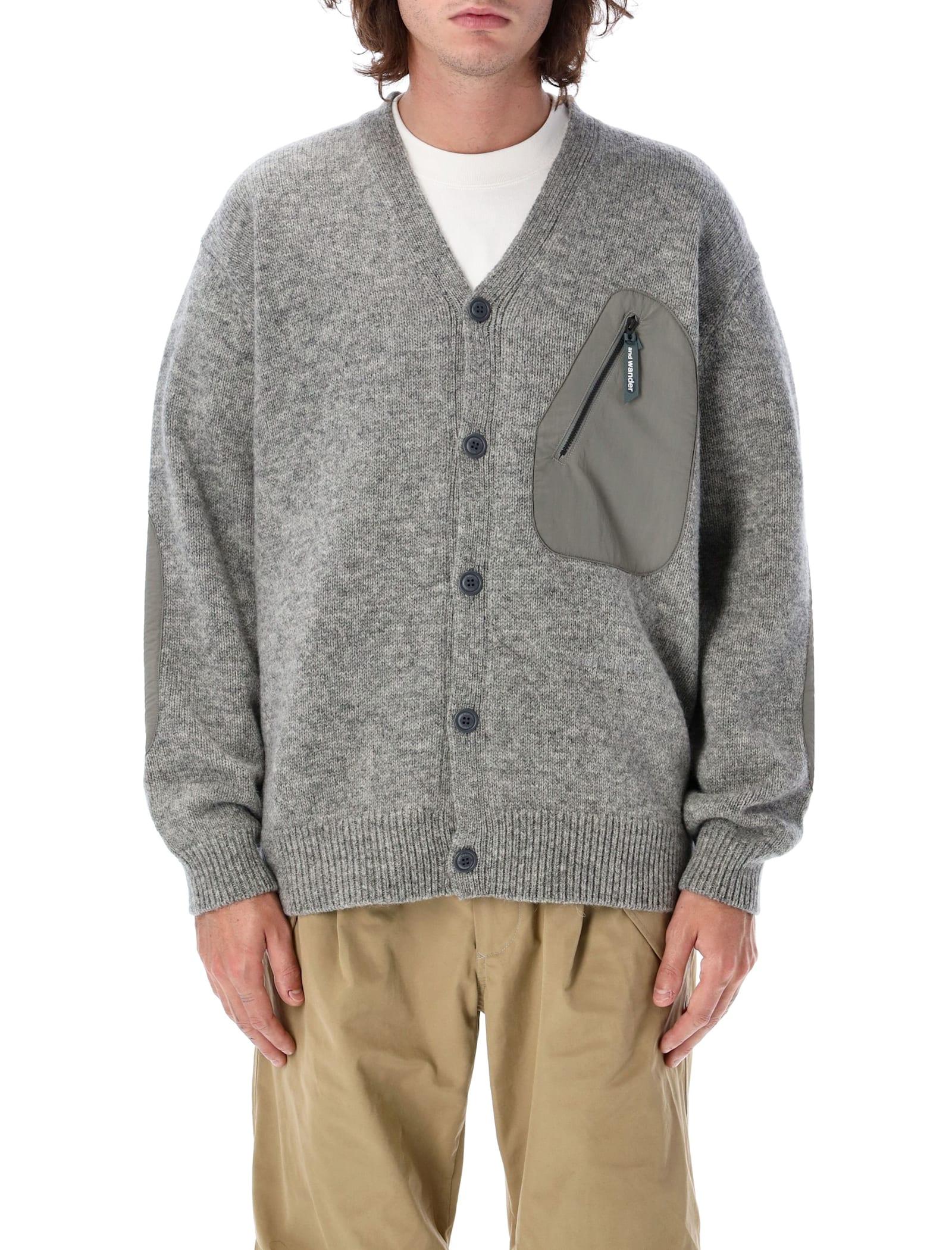 and wander 62 Shetland Wool Cardigan in Gray for Men | Lyst