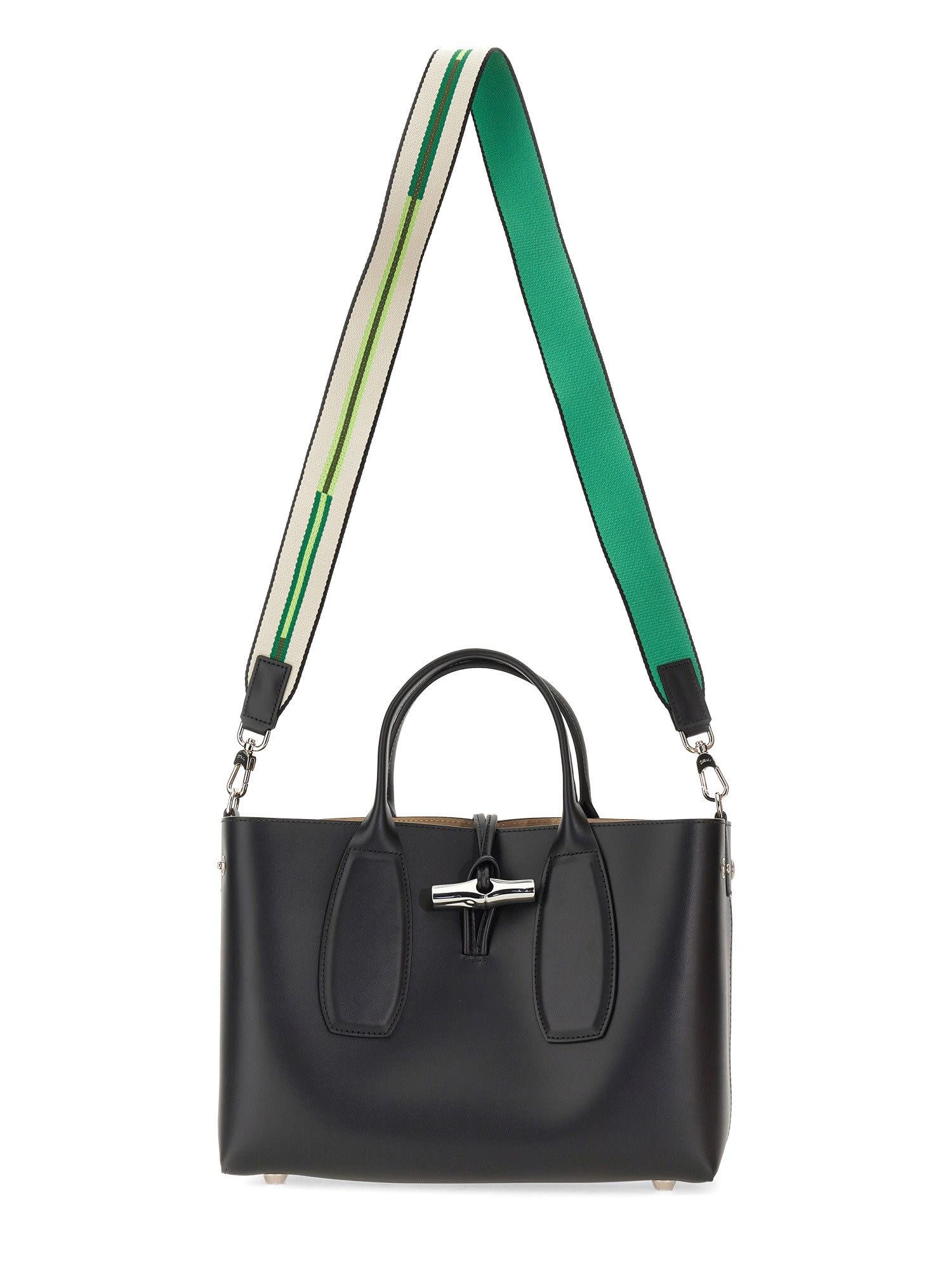 Longchamp Medium Roseau Bag in Black