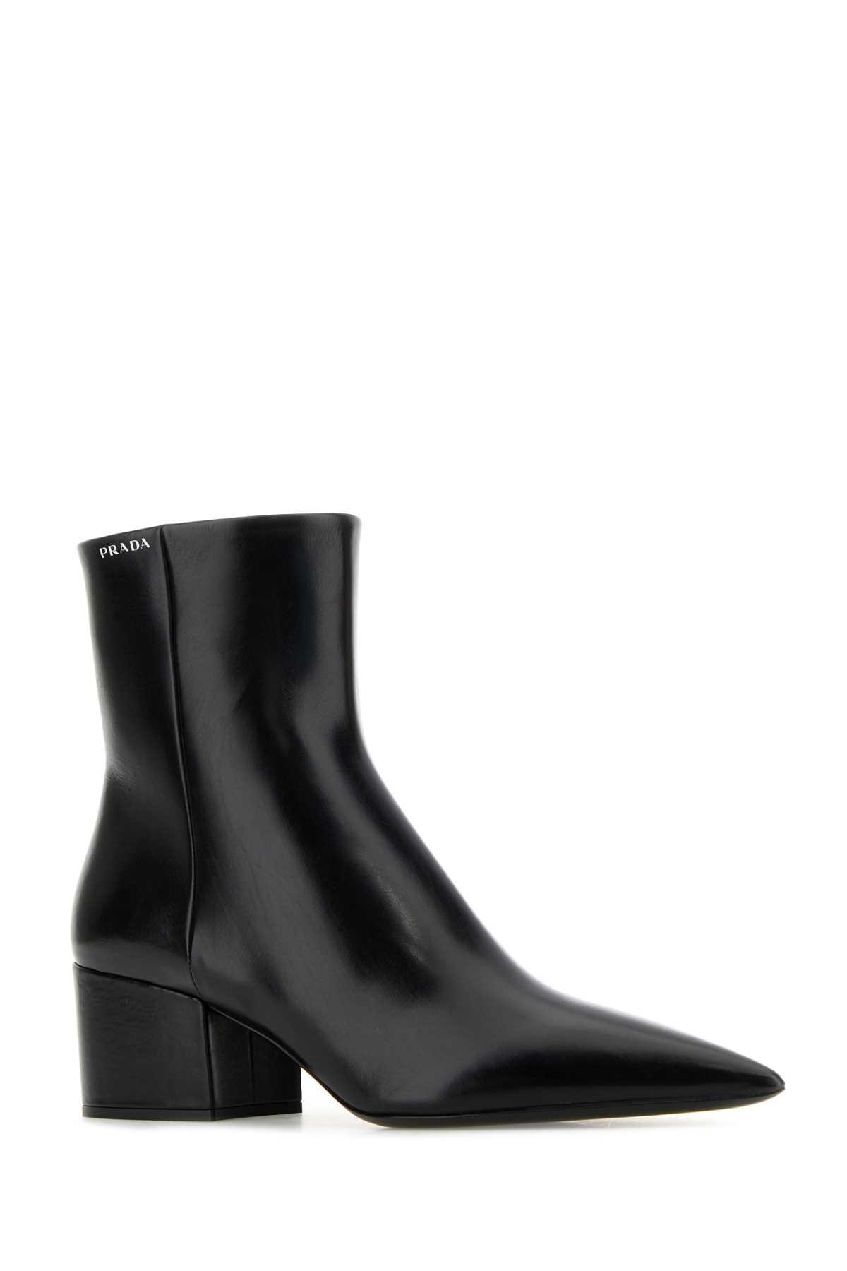 Prada Leather Ankle Boots in Black Lyst UK