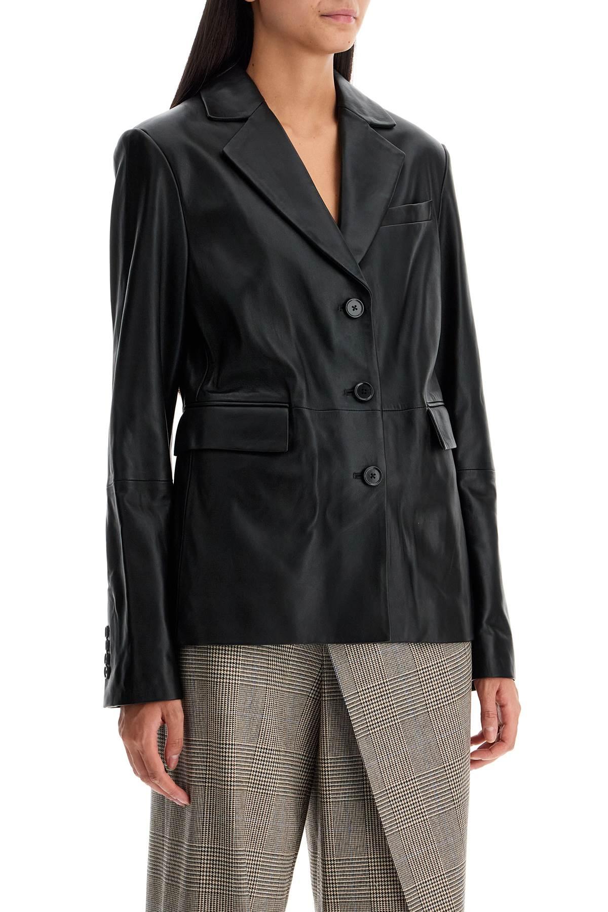 Loulou de Saison Aldo Leather Blazer in Black | Lyst