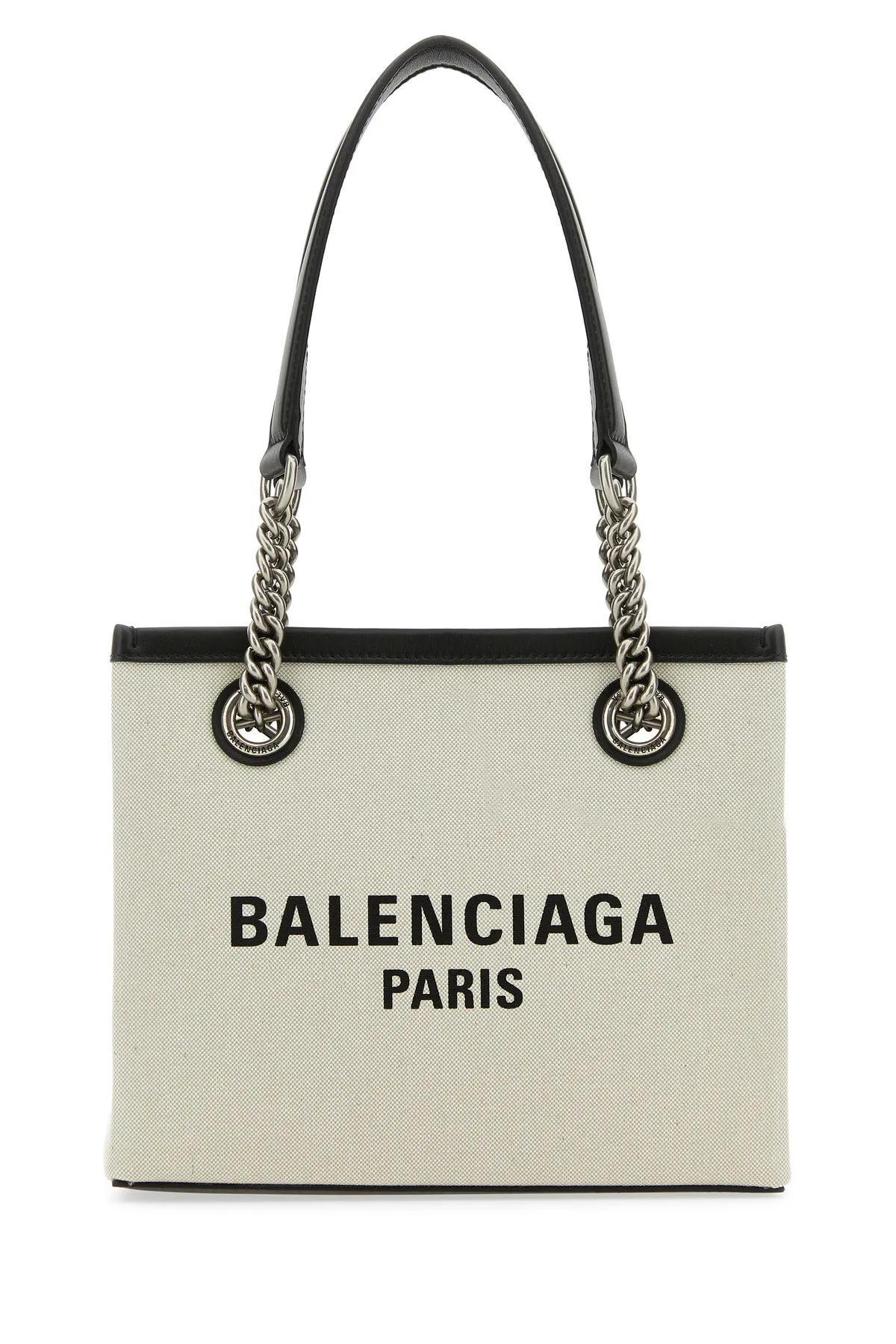 Balenciaga Ivory Canvas S Duty Free Shopping Bag in White | Lyst