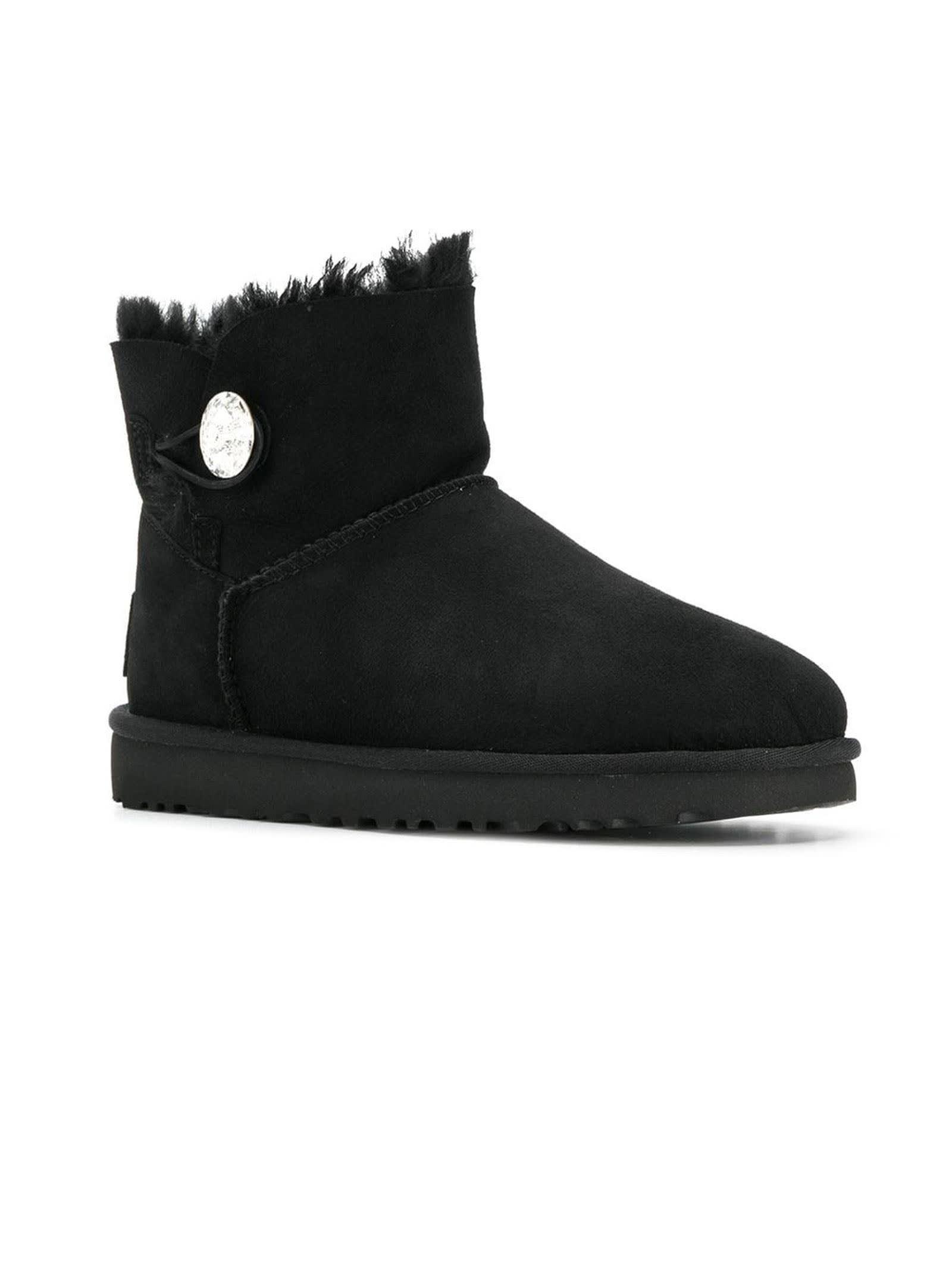 UGG Mini Bailey Button Bling Boot in Black | Lyst