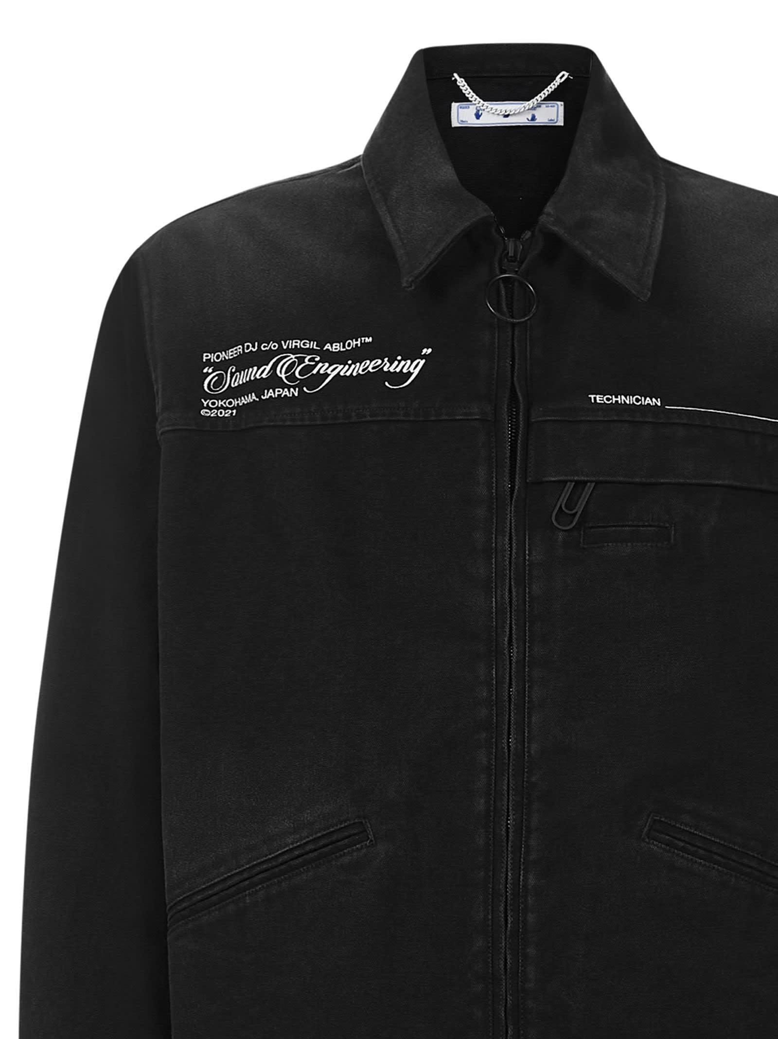 NWT OFF-WHITE C/O VIRGIL ABLOH Black Logo Print Jacket Size XS $1015