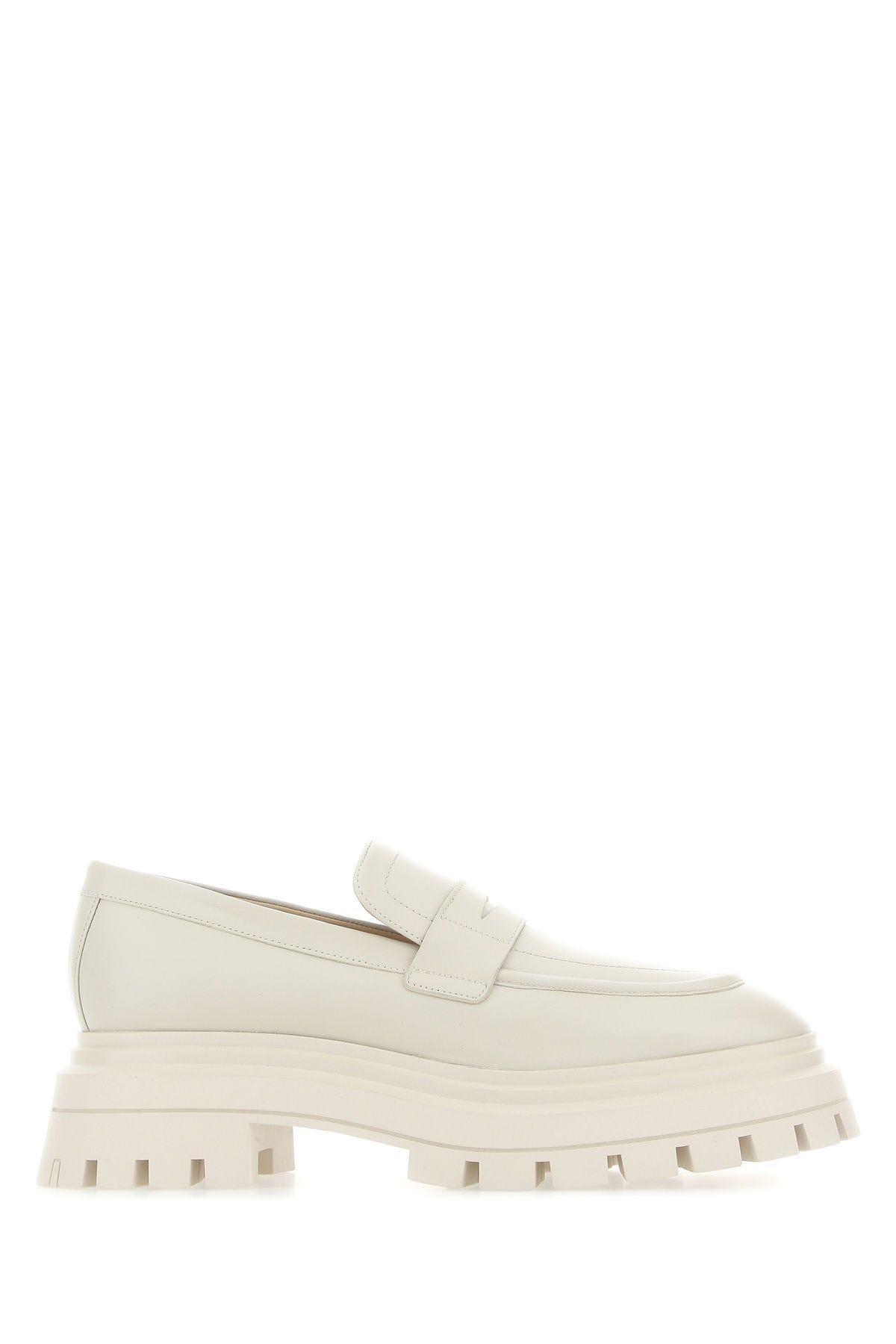 stuart weitzman white loafers