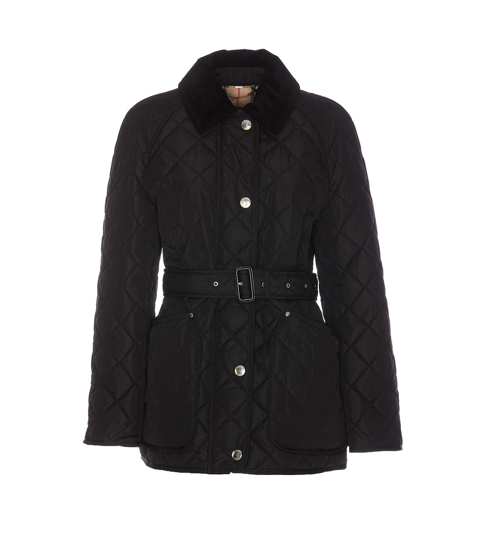 Burberry black jacket womens sales