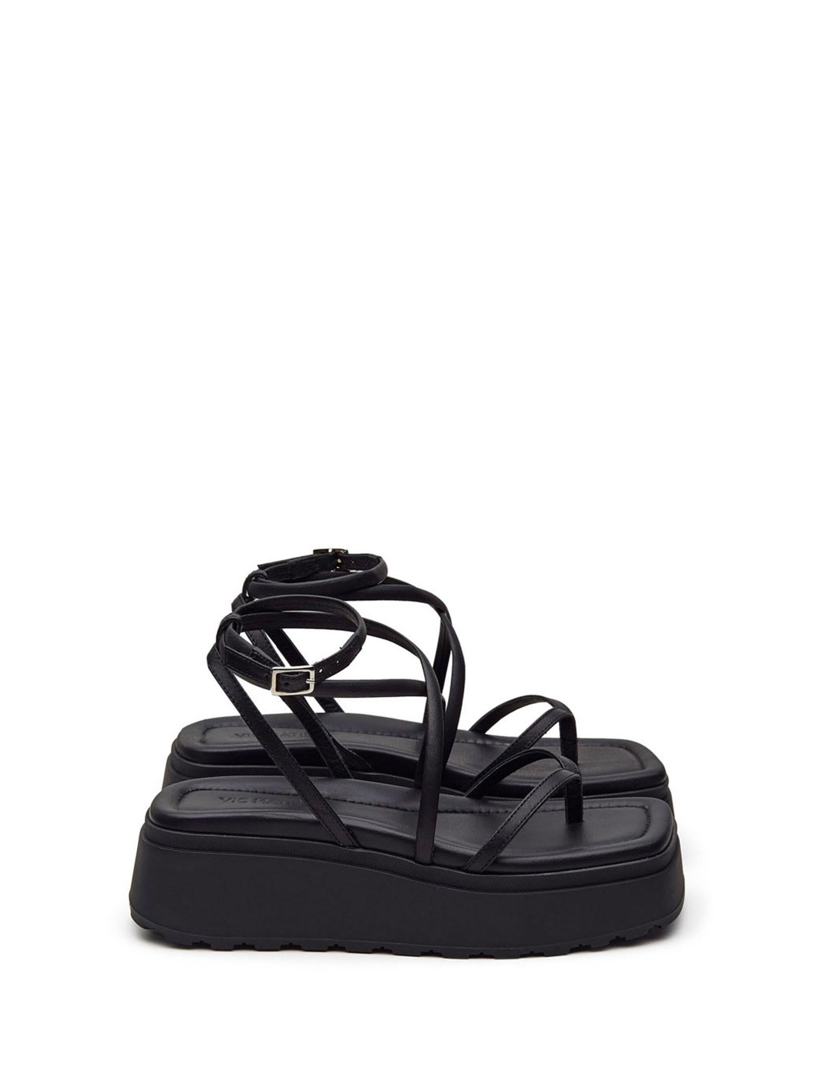 black thong platform sandals