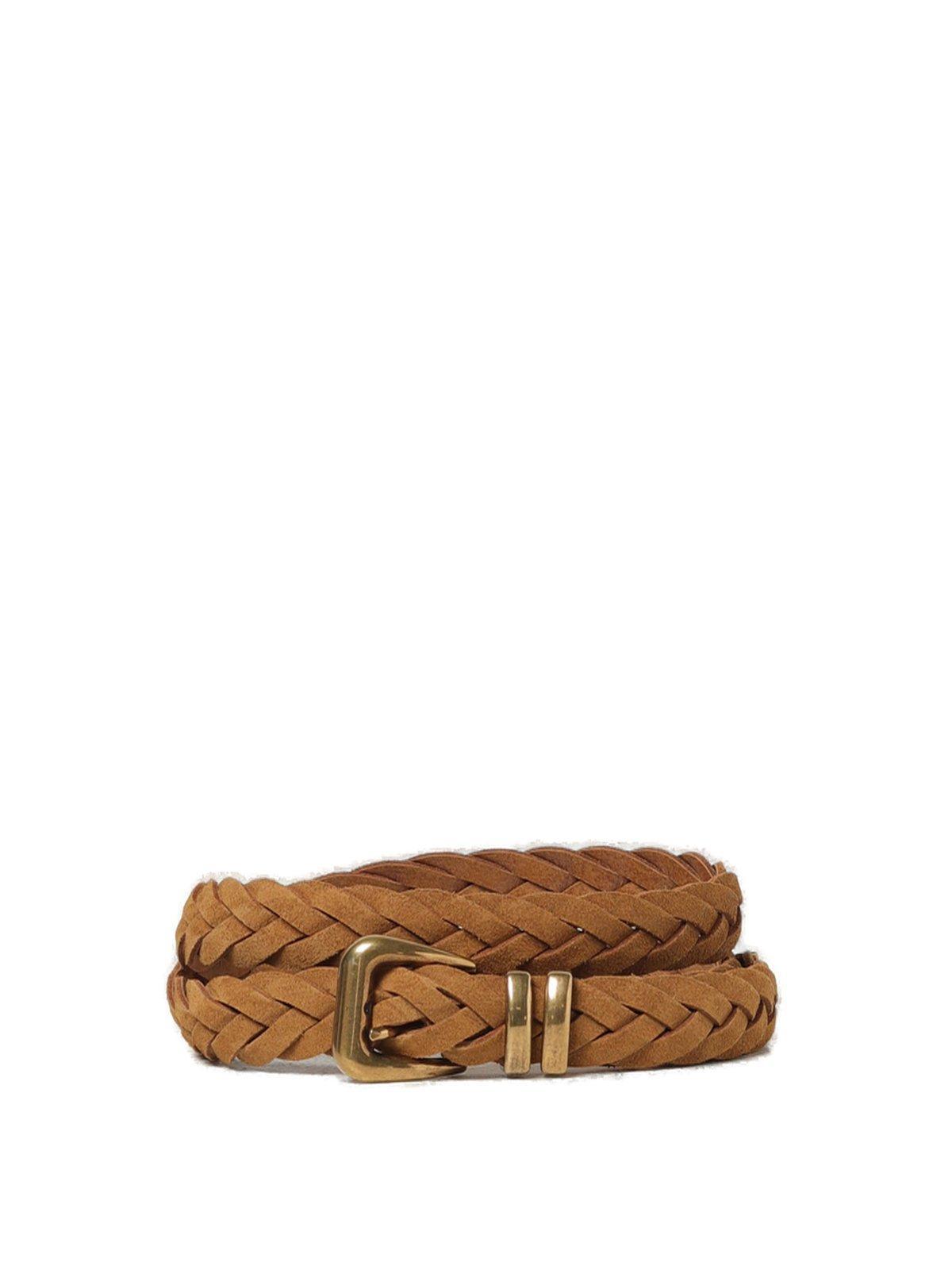 Brunello Cucinelli braided buckle belt - Brown