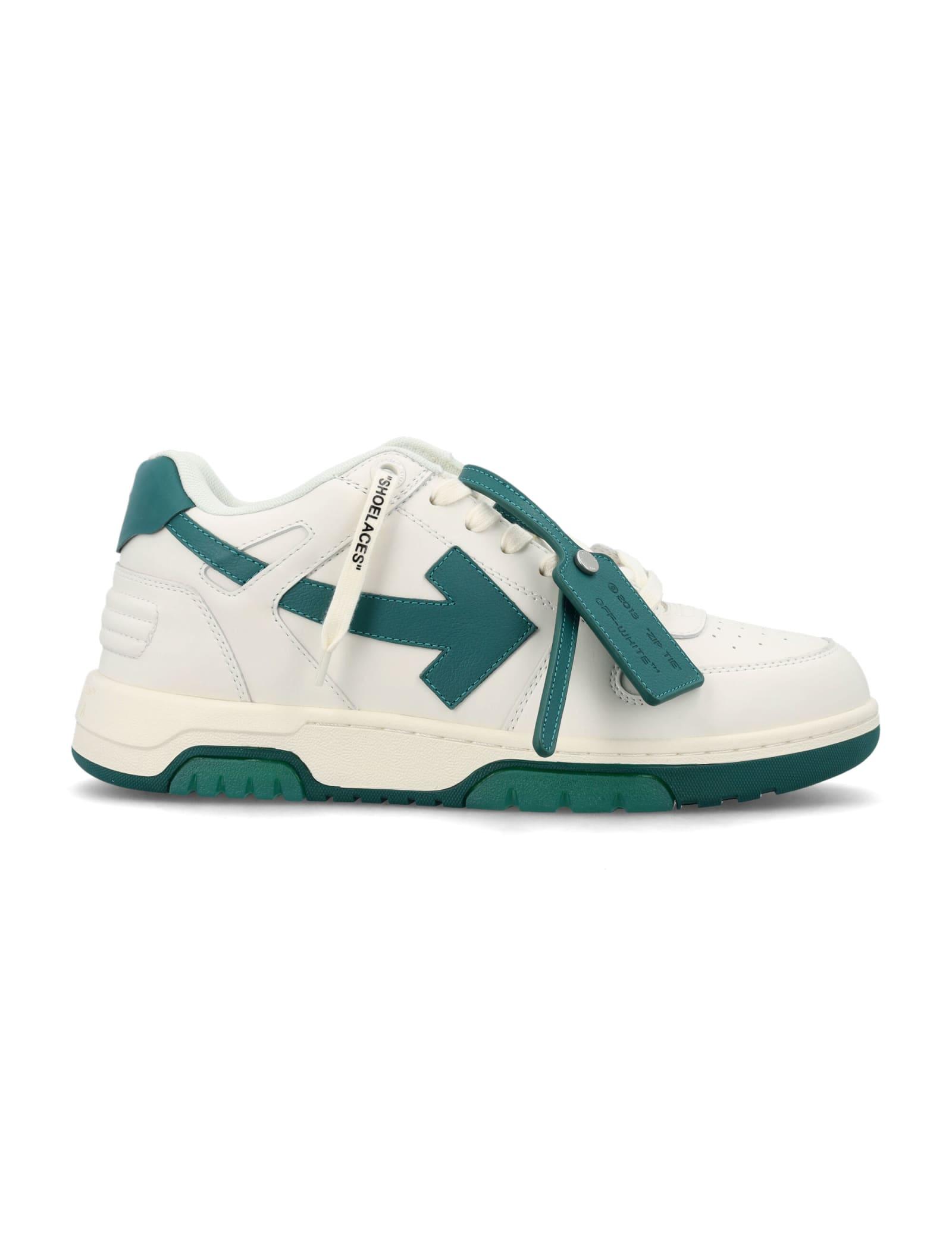 Womens Mens Shoes Mens Trainers Low-top trainers Off-White c/o Virgil Abloh Out Of Office White Panelled Leather Sneakers in Green 