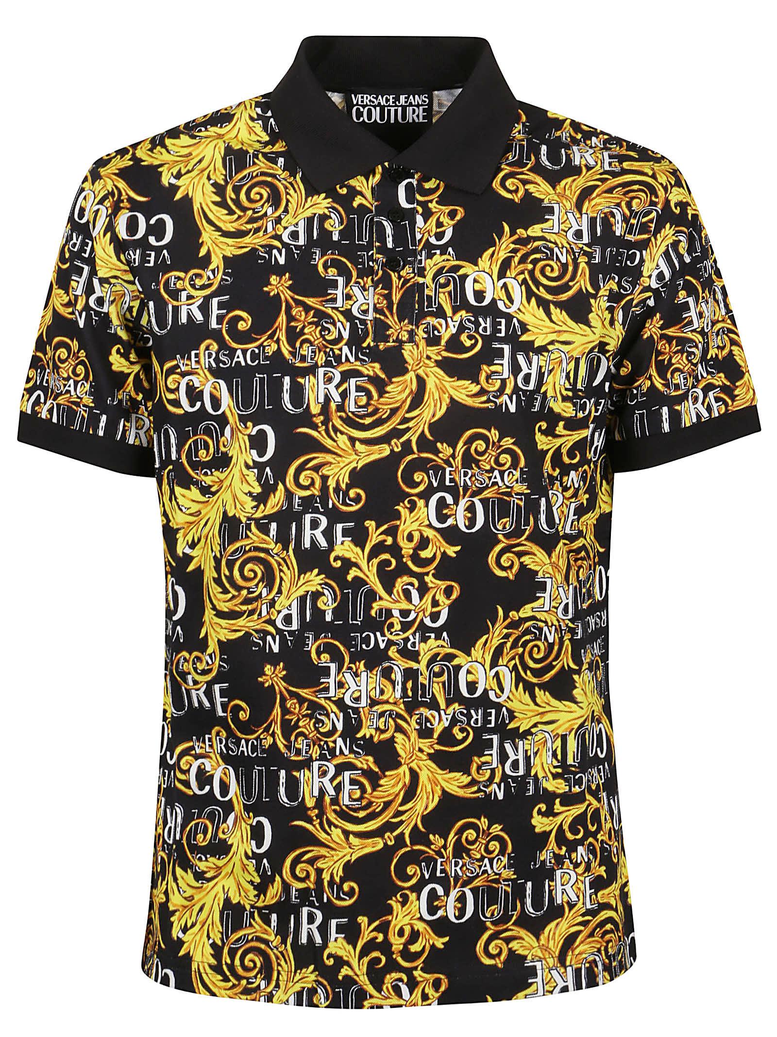 Versace Jeans Couture Logo Couture Polo Shirt in Yellow for Men | Lyst